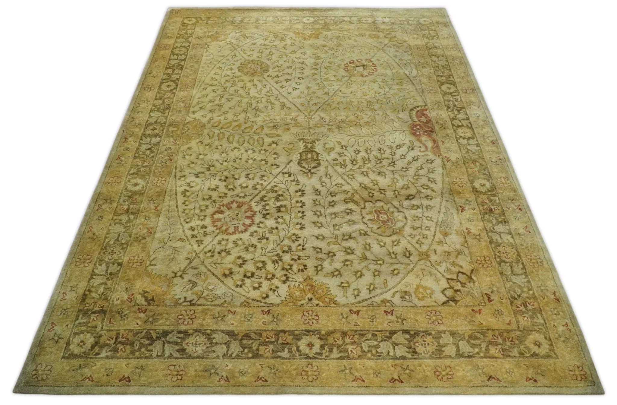 8x11 Vintage Persian Design Brown and Beige Hand Tufted Wool Area Rug | BAN4 - Image 10