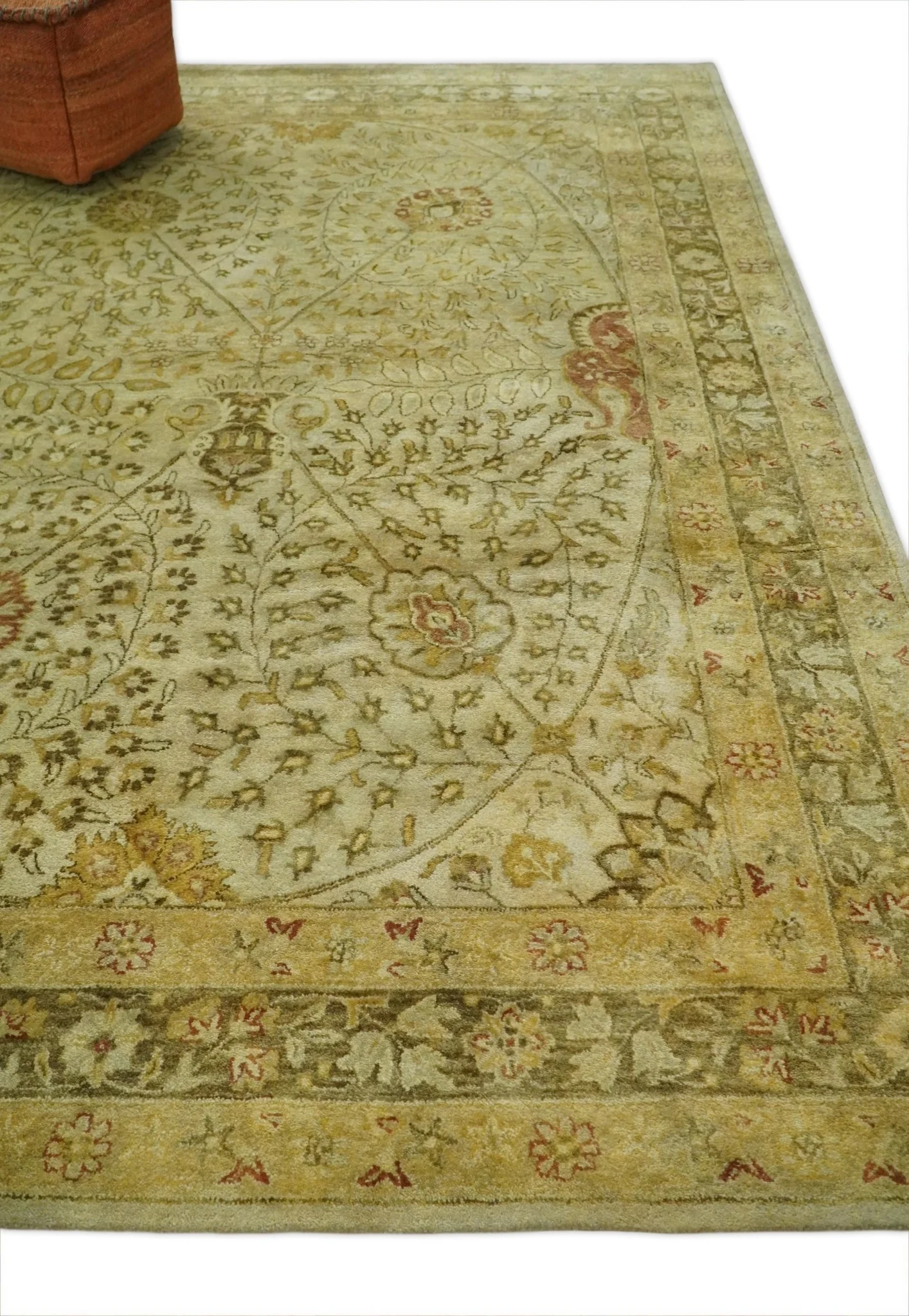 8x11 Vintage Persian Design Brown and Beige Hand Tufted Wool Area Rug | BAN4 - Image 3