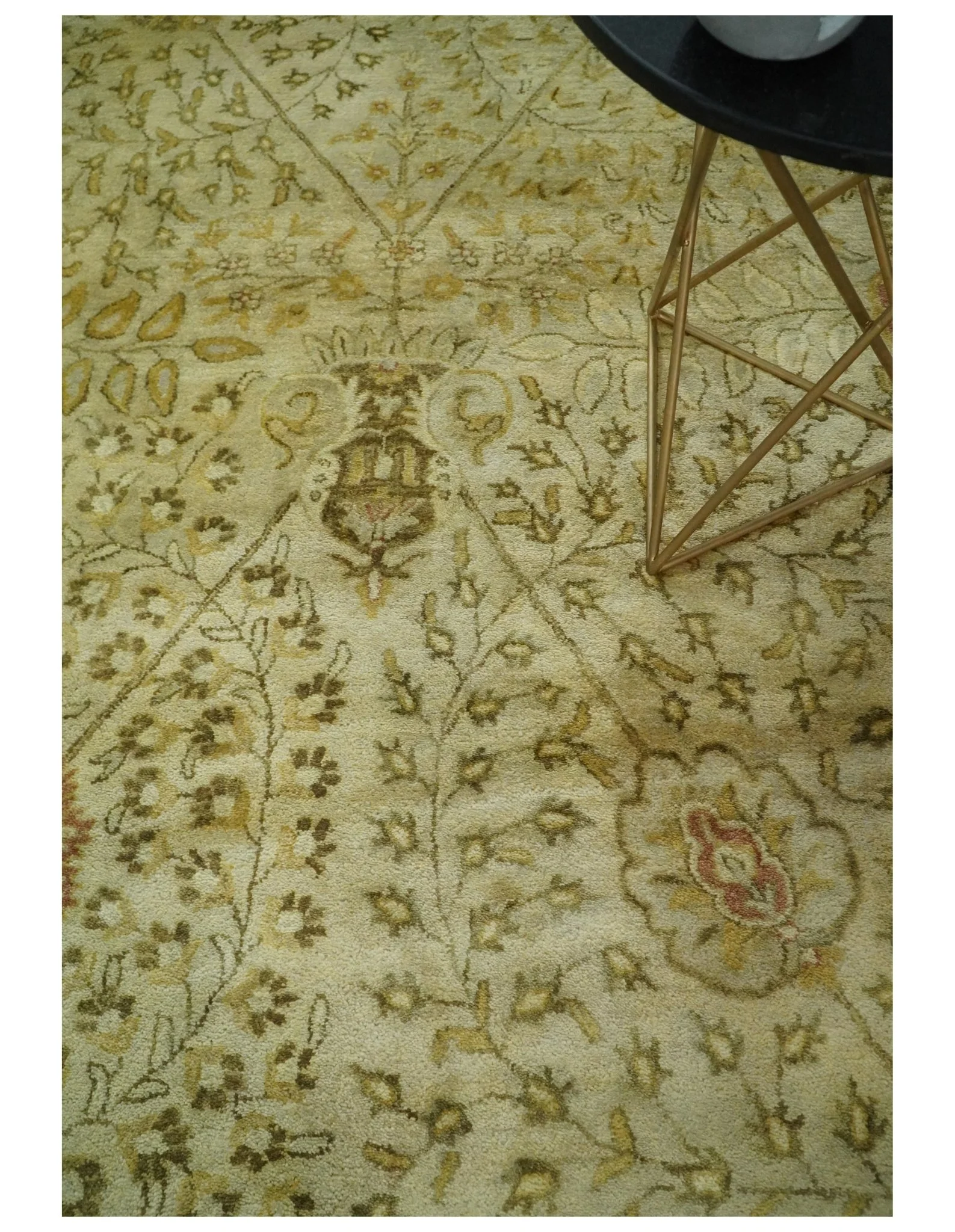 8x11 Vintage Persian Design Brown and Beige Hand Tufted Wool Area Rug | BAN4 - Image 4