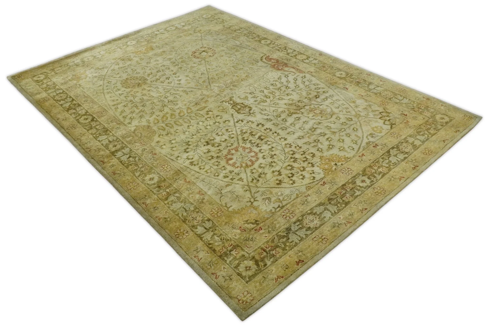 8x11 Vintage Persian Design Brown and Beige Hand Tufted Wool Area Rug | BAN4 - Image 6
