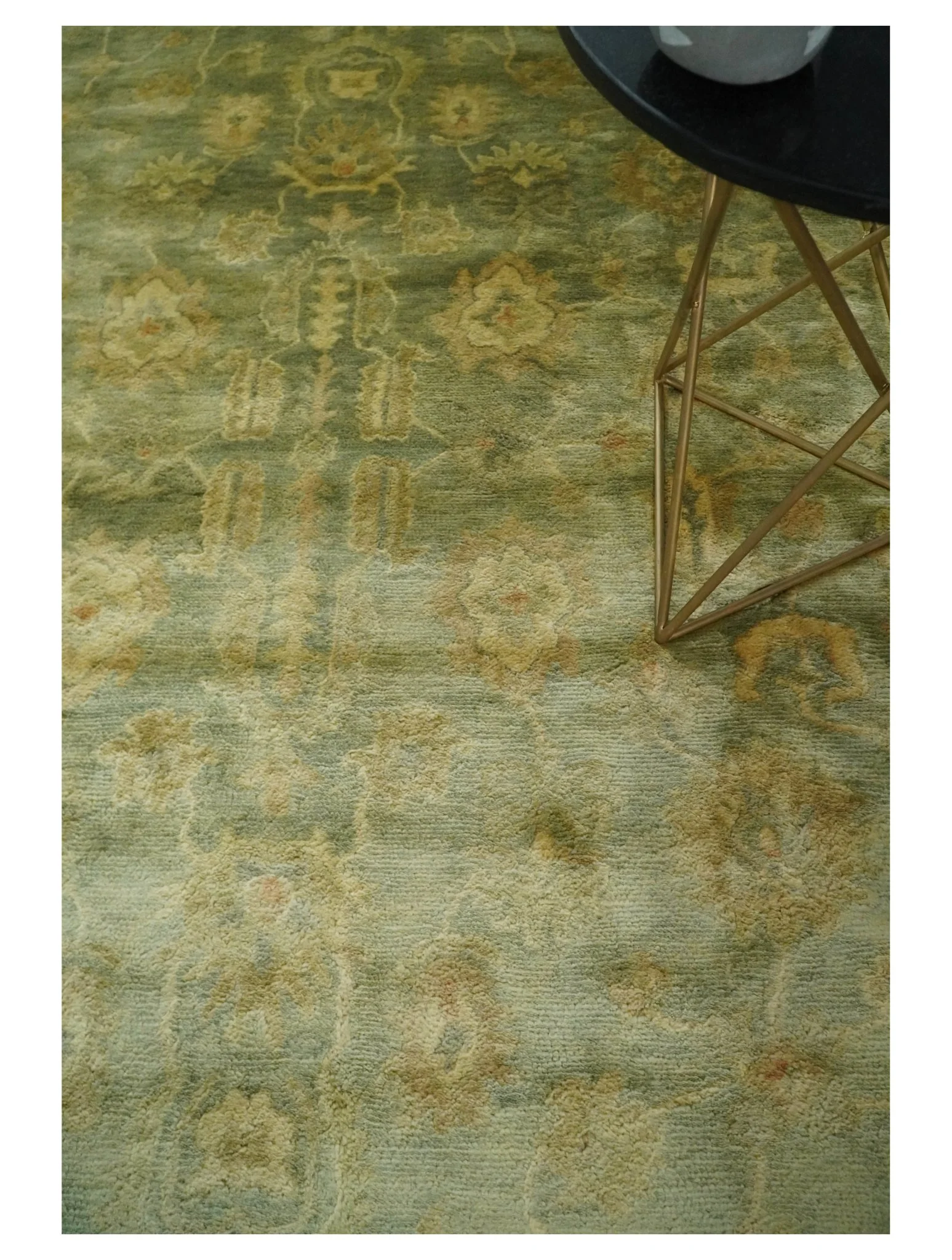 8x11 Vintage Persian Oushak Design Brown and Beige Antique Hand Tufted Wool Area Rug | BAN5 - Image 3