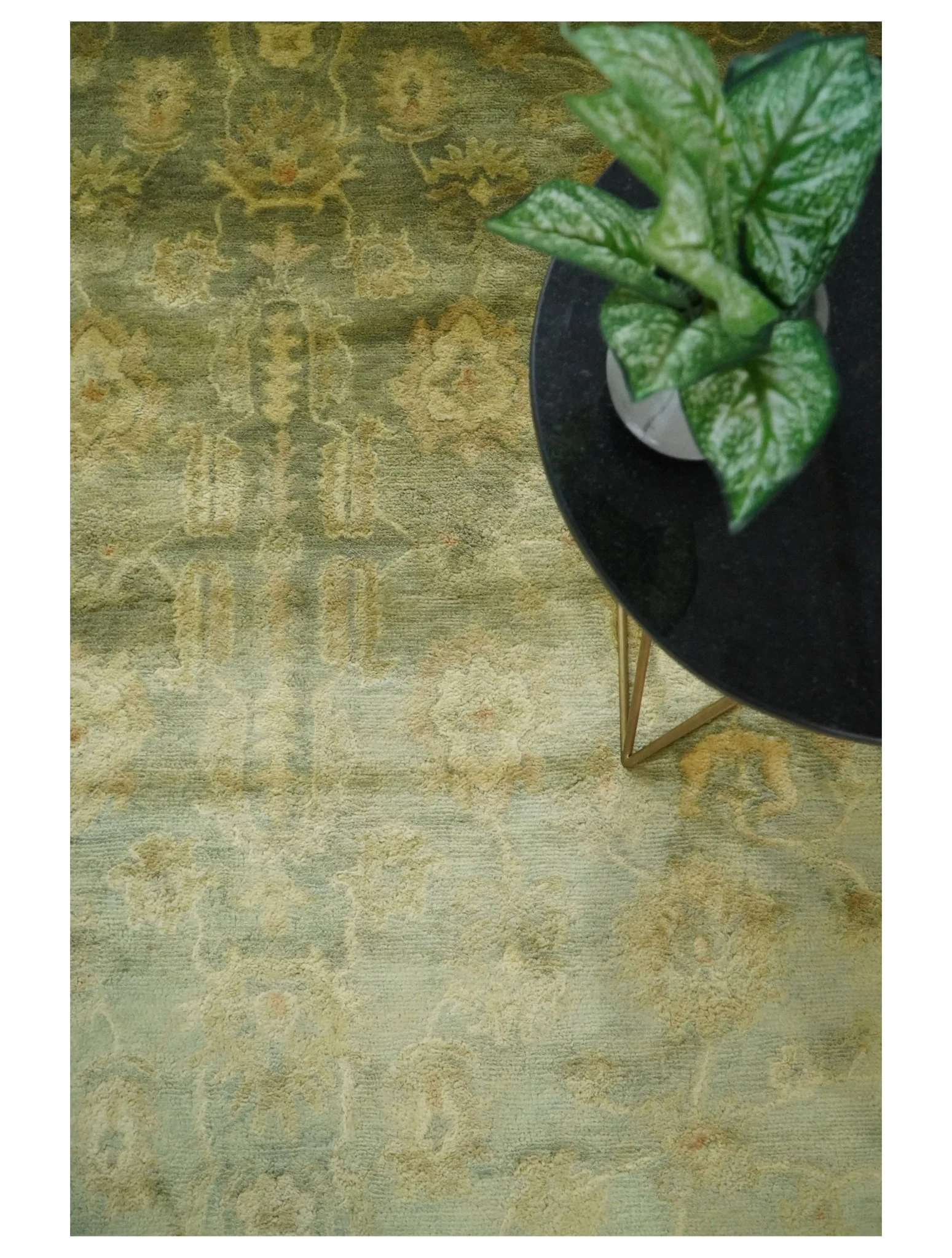 8x11 Vintage Persian Oushak Design Brown and Beige Antique Hand Tufted Wool Area Rug | BAN5 - Image 5
