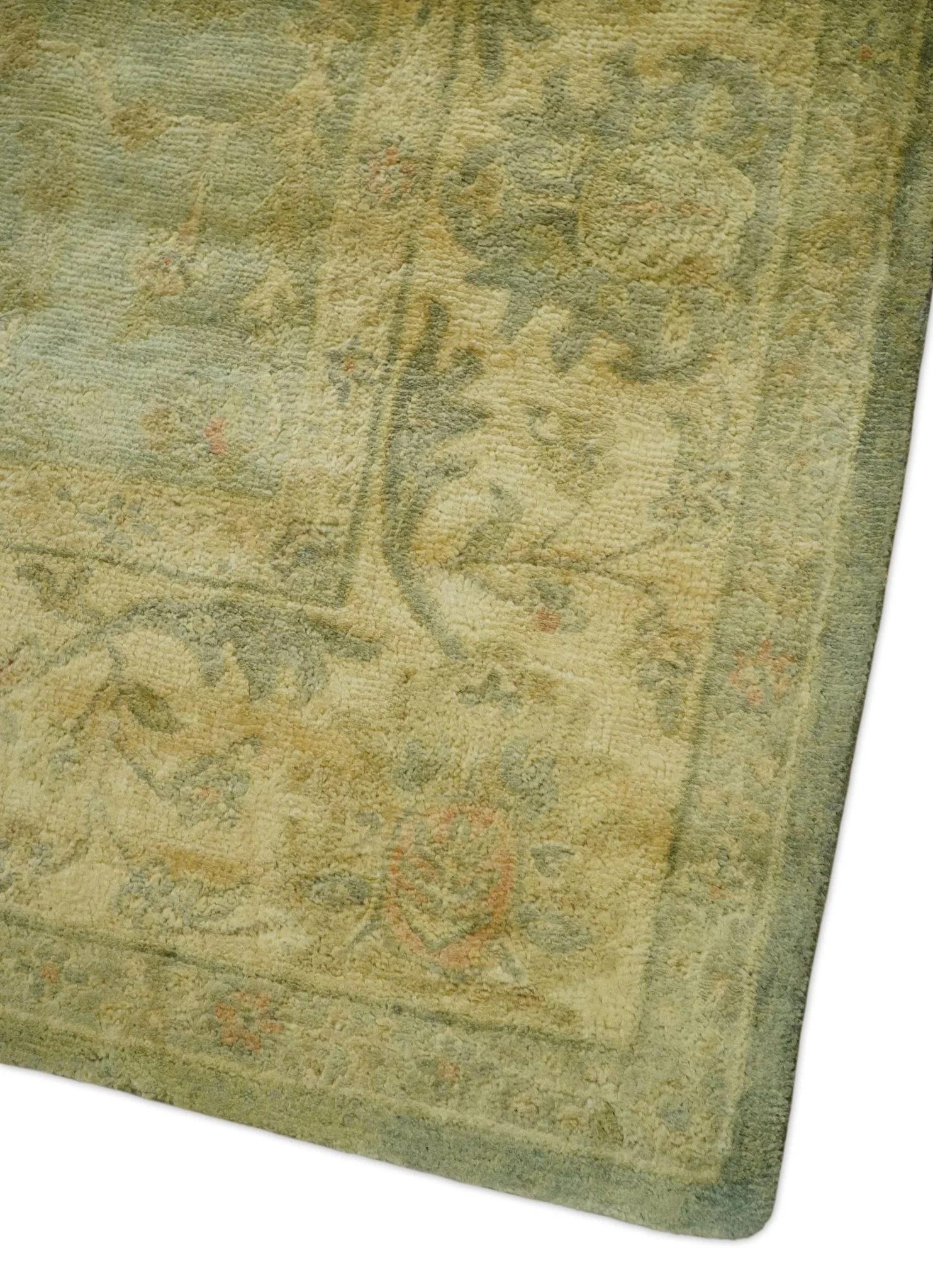 8x11 Vintage Persian Oushak Design Brown and Beige Antique Hand Tufted Wool Area Rug | BAN5 - Image 9