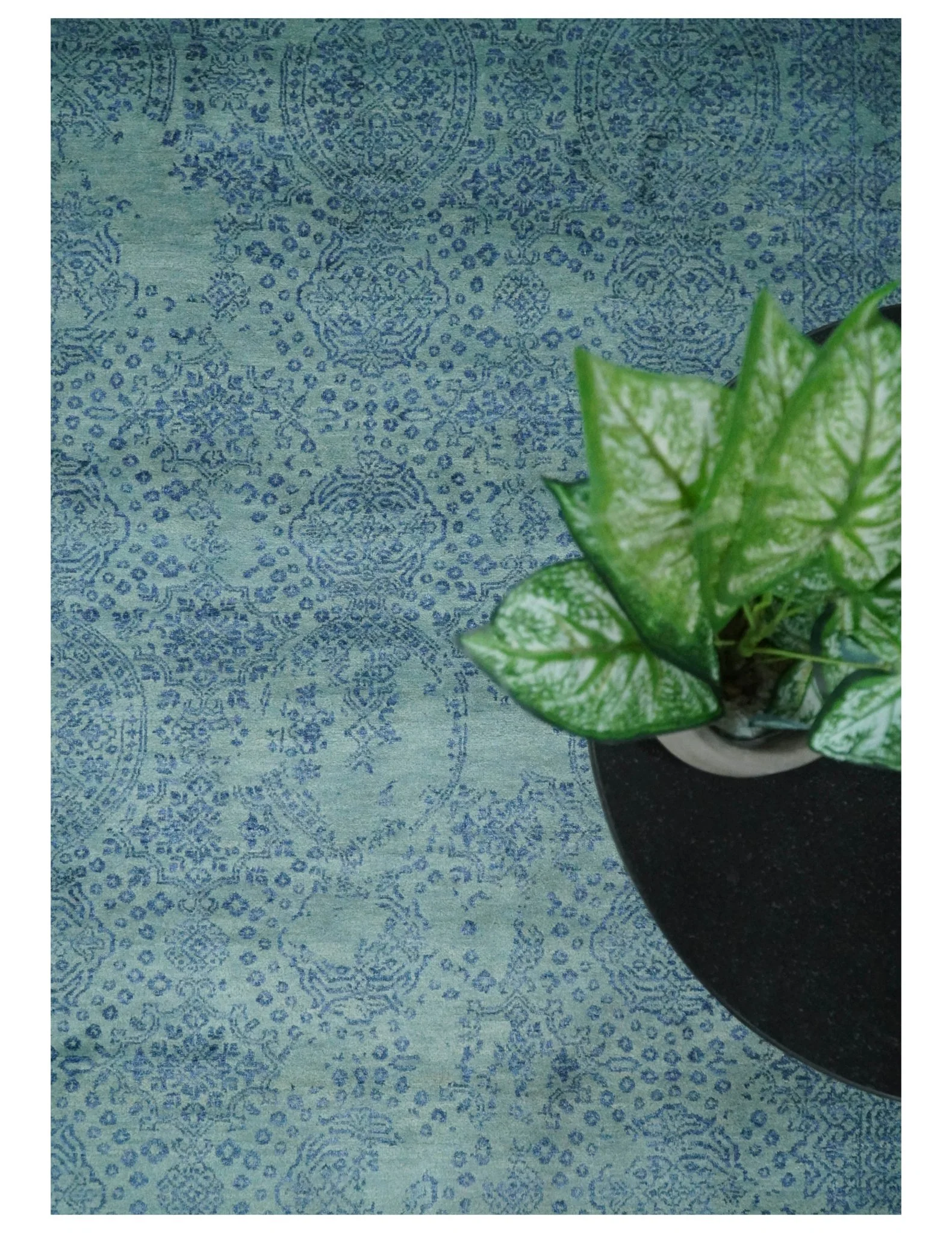 9x12 Fine Hand Knotted Blue and Teal Traditional Vintage Persian Style Antique Wool Rug | AGR33 - Image 6