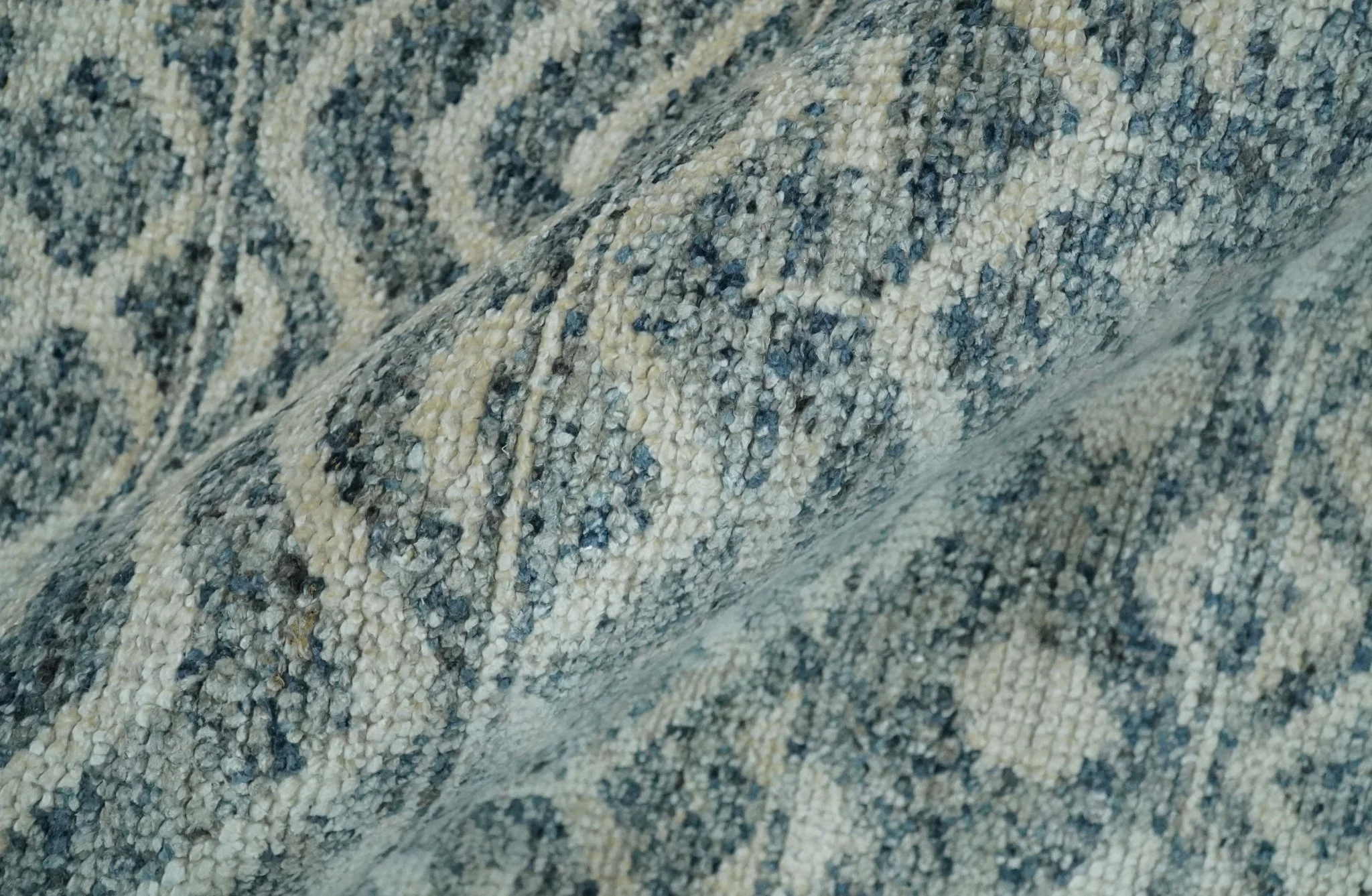8x10, 9x12 and 10x14 Hand Knotted Blue, Beige and Camel Modern Contemporary Southwestern Tribal Trellis Recycled Silk Area Rug | OP13 - Image 6