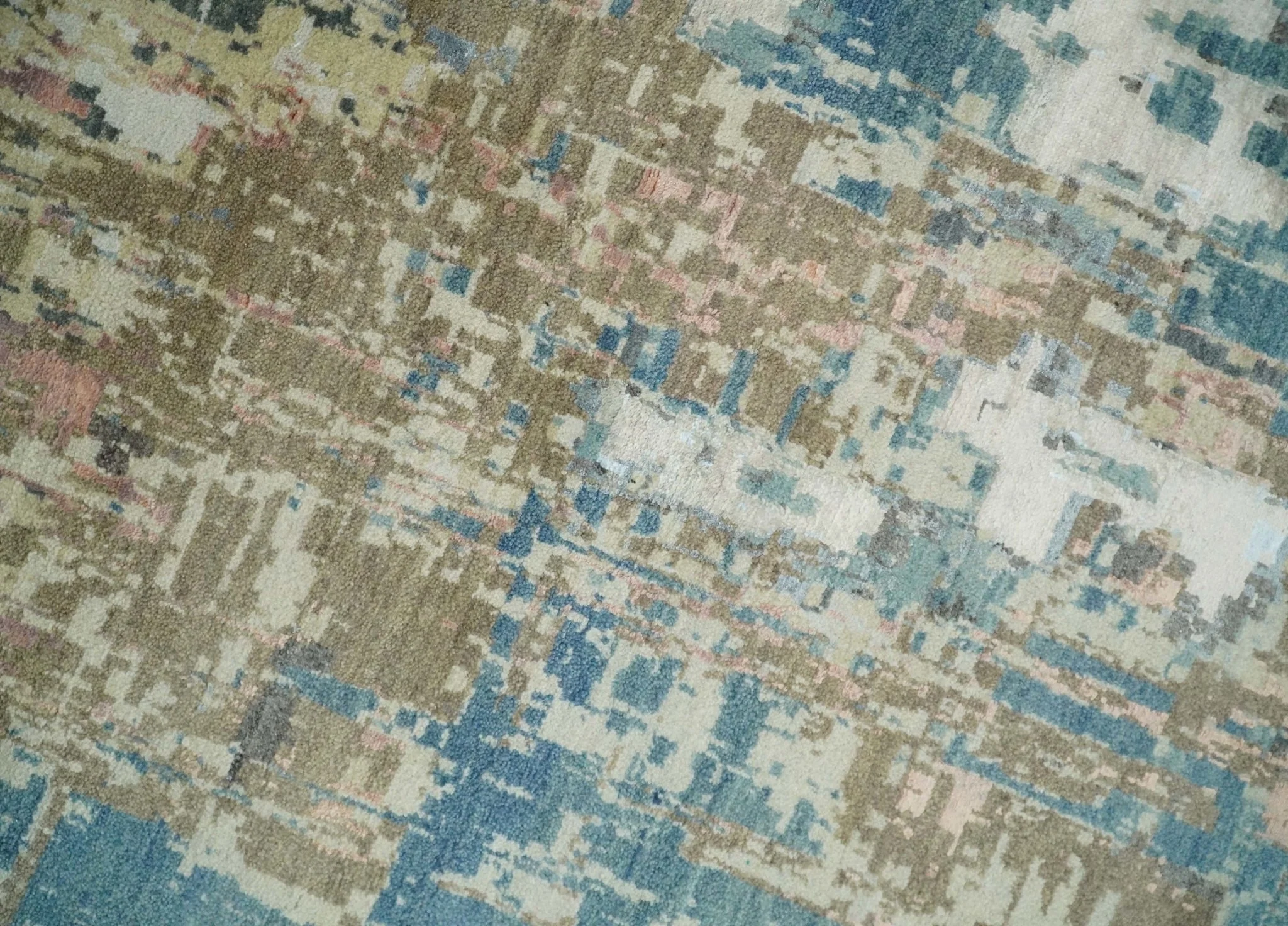 9x12 Fine Hand Knotted Brown Multicolor Modern Abstract Wool Area Rug | AGR34 - Image 4