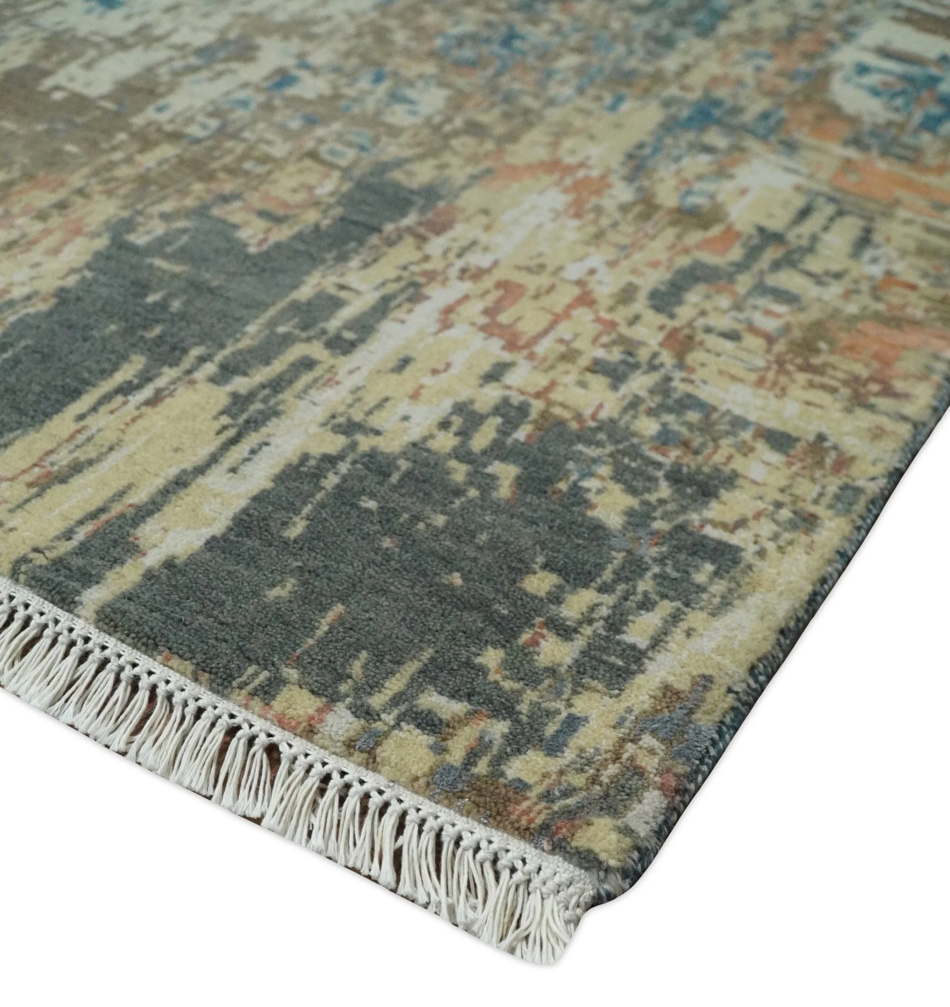 9x12 Fine Hand Knotted Brown Multicolor Modern Abstract Wool Area Rug | AGR34 - Image 5