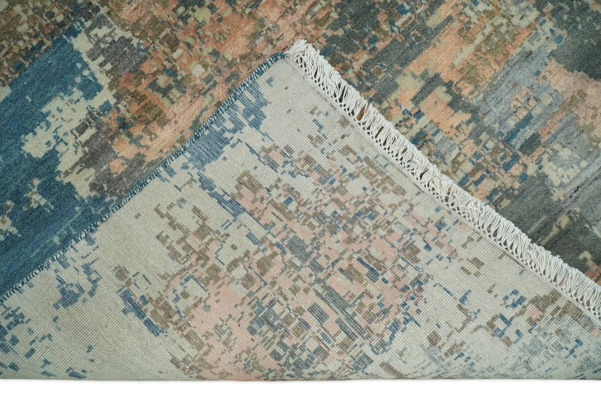 9x12 Fine Hand Knotted Brown Multicolor Modern Abstract Wool Area Rug | AGR34 - Image 7