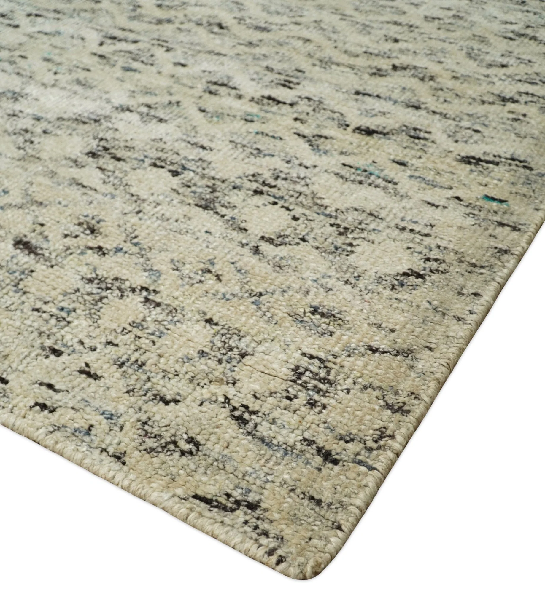 9x12 Hand Knotted Beige and Brown  Modern Contemporary Southwestern Tribal Trellis Recycled Silk Area Rug | OP18 - Image 5
