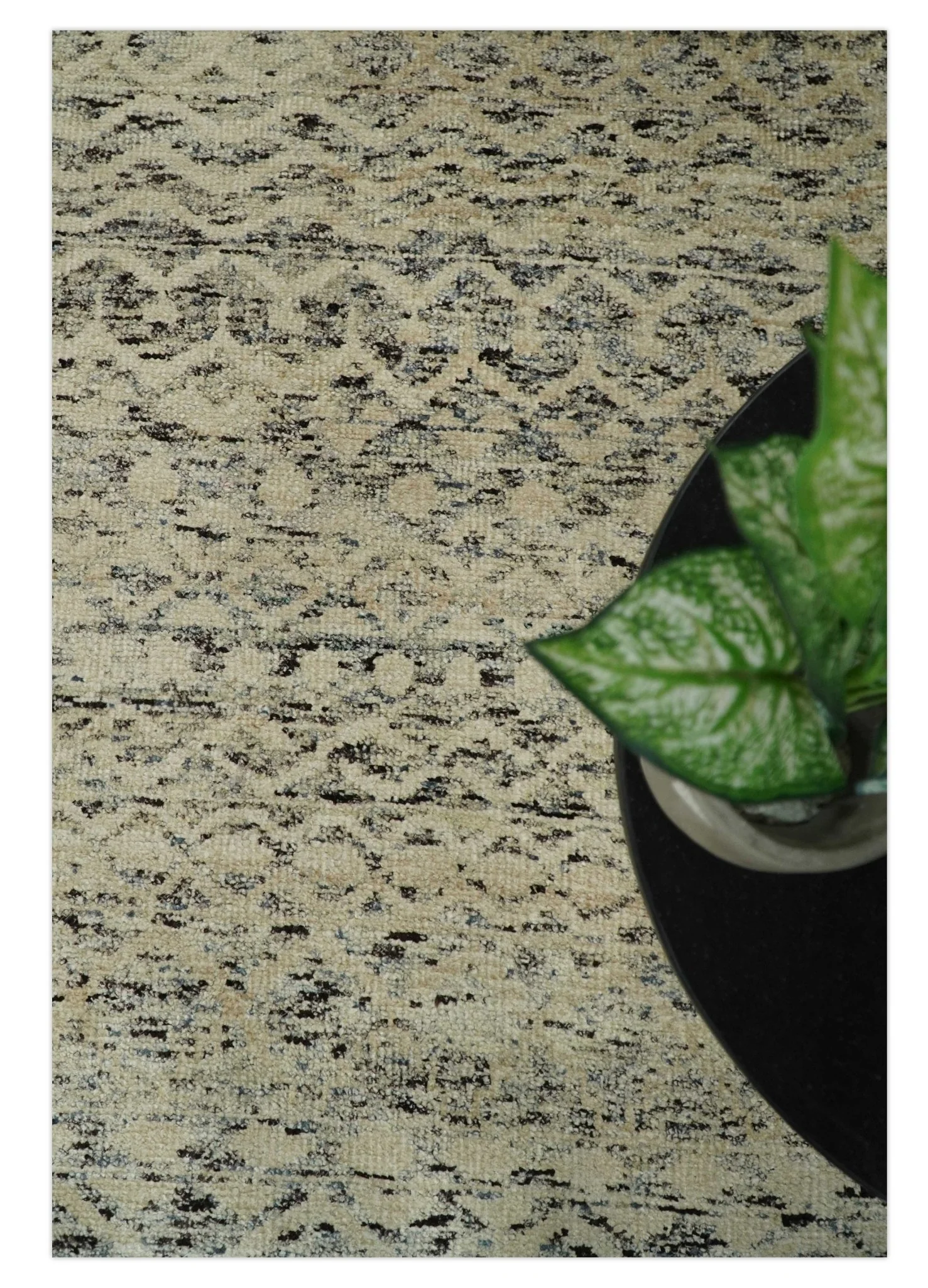 9x12 Hand Knotted Beige and Brown  Modern Contemporary Southwestern Tribal Trellis Recycled Silk Area Rug | OP18 - Image 6