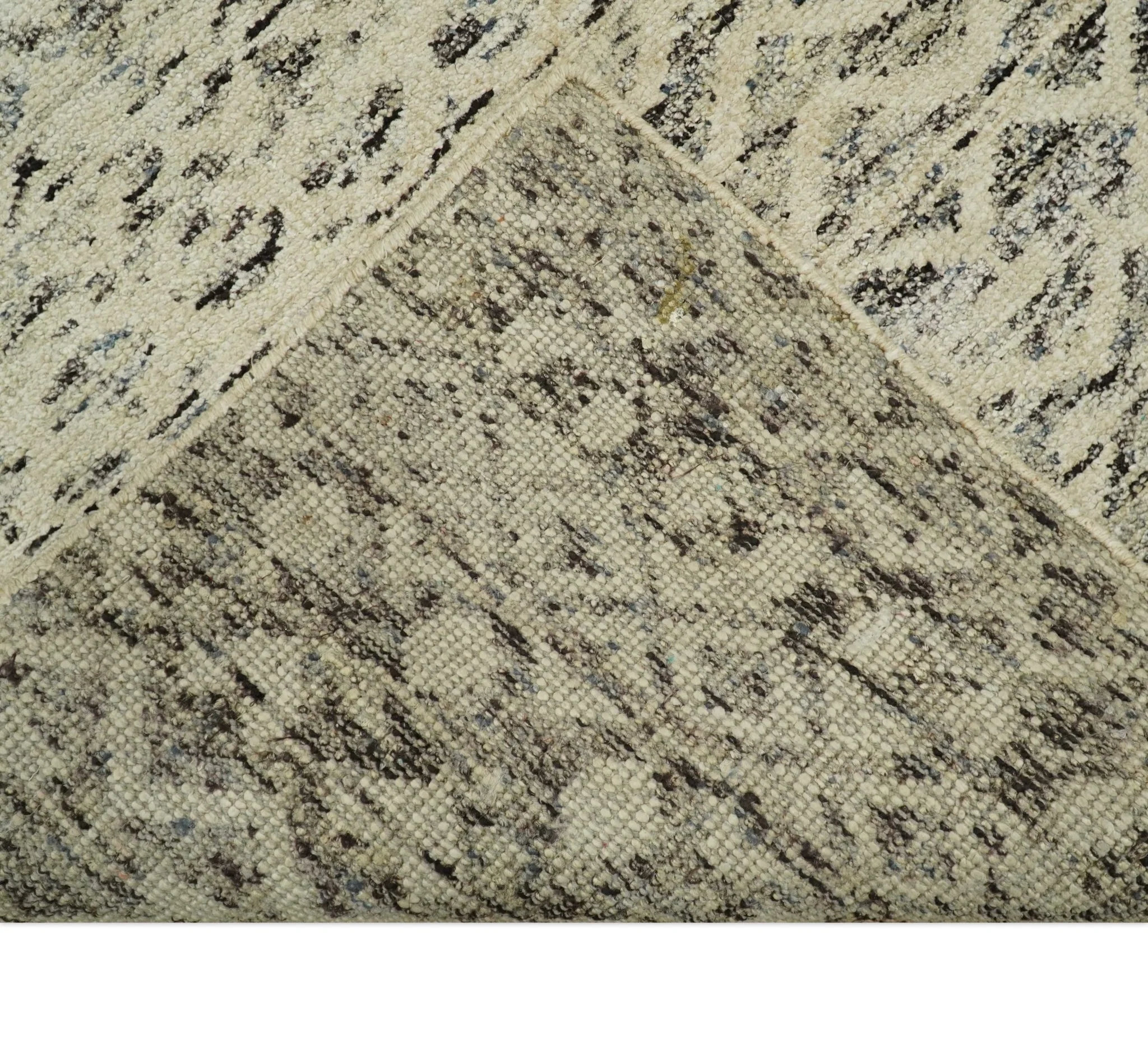 9x12 Hand Knotted Beige and Brown  Modern Contemporary Southwestern Tribal Trellis Recycled Silk Area Rug | OP18 - Image 7