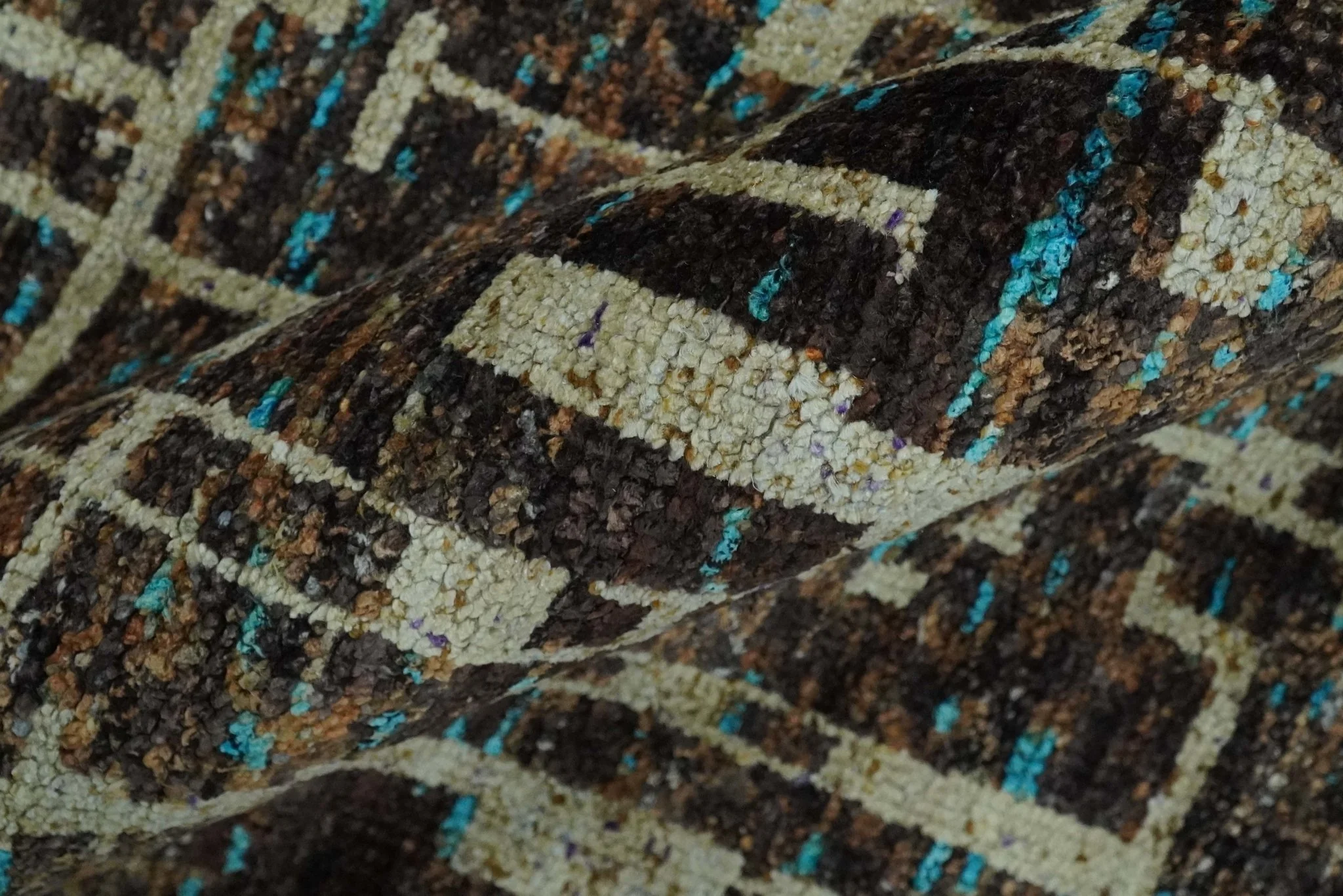 9x12 Hand Knotted Beige and Brown Modern Abstract Contemporary Recycled Silk Area Rug | OP36 - Image 8