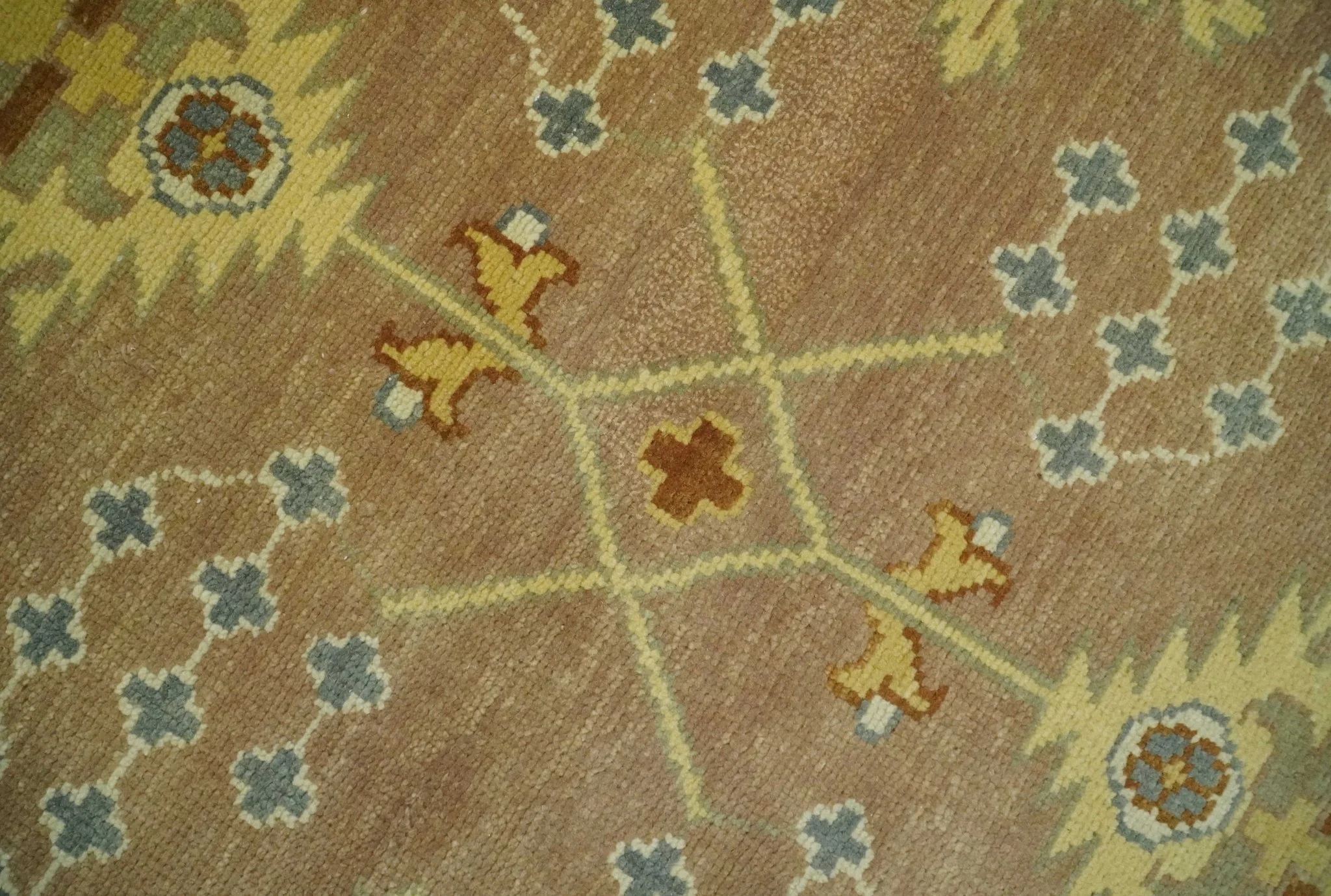 9x12 Hand Knotted Light Rust and Blue Traditional Wool Area Rug, Kids, Living Room and Bedroom Rug | AC38912 - Image 4