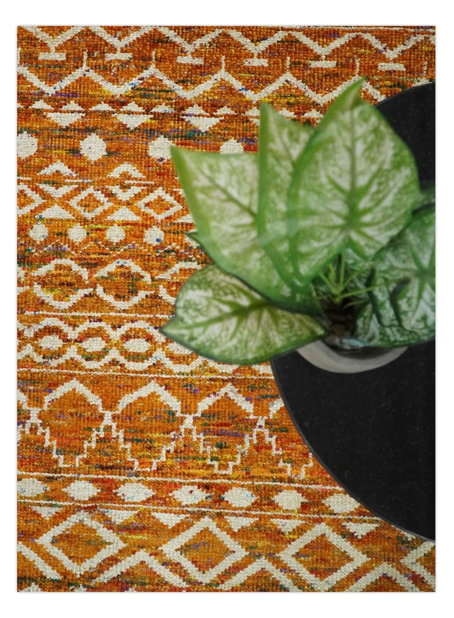 9x12 Hand Knotted Gold and White Modern Contemporary Southwestern Tribal Trellis Recycled Silk Area Rug | OP16 - Image 9