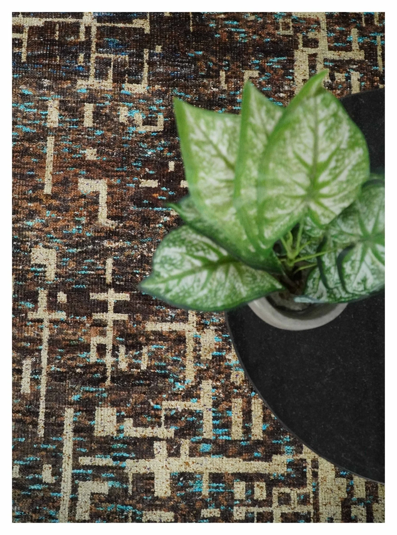 9x12 Hand Knotted Ivory and Brown Modern Abstract Contemporary Recycled Silk Area Rug | OP12 - Image 10