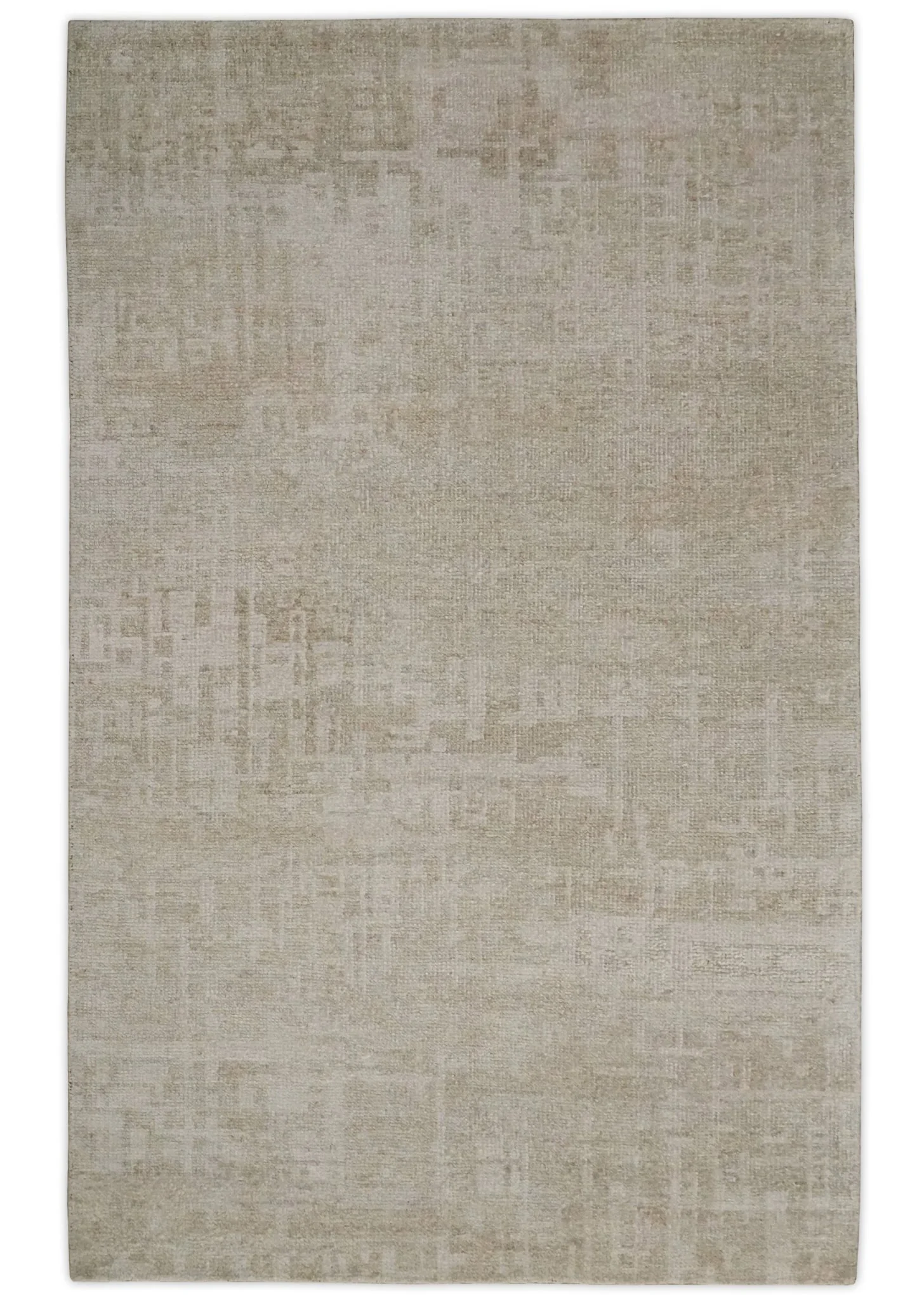 8x10, 9x12 and 10x14 Hand Knotted Ivory and Beige Modern Abstract Contemporary Recycled Silk Area Rug | OP14 - Image 13
