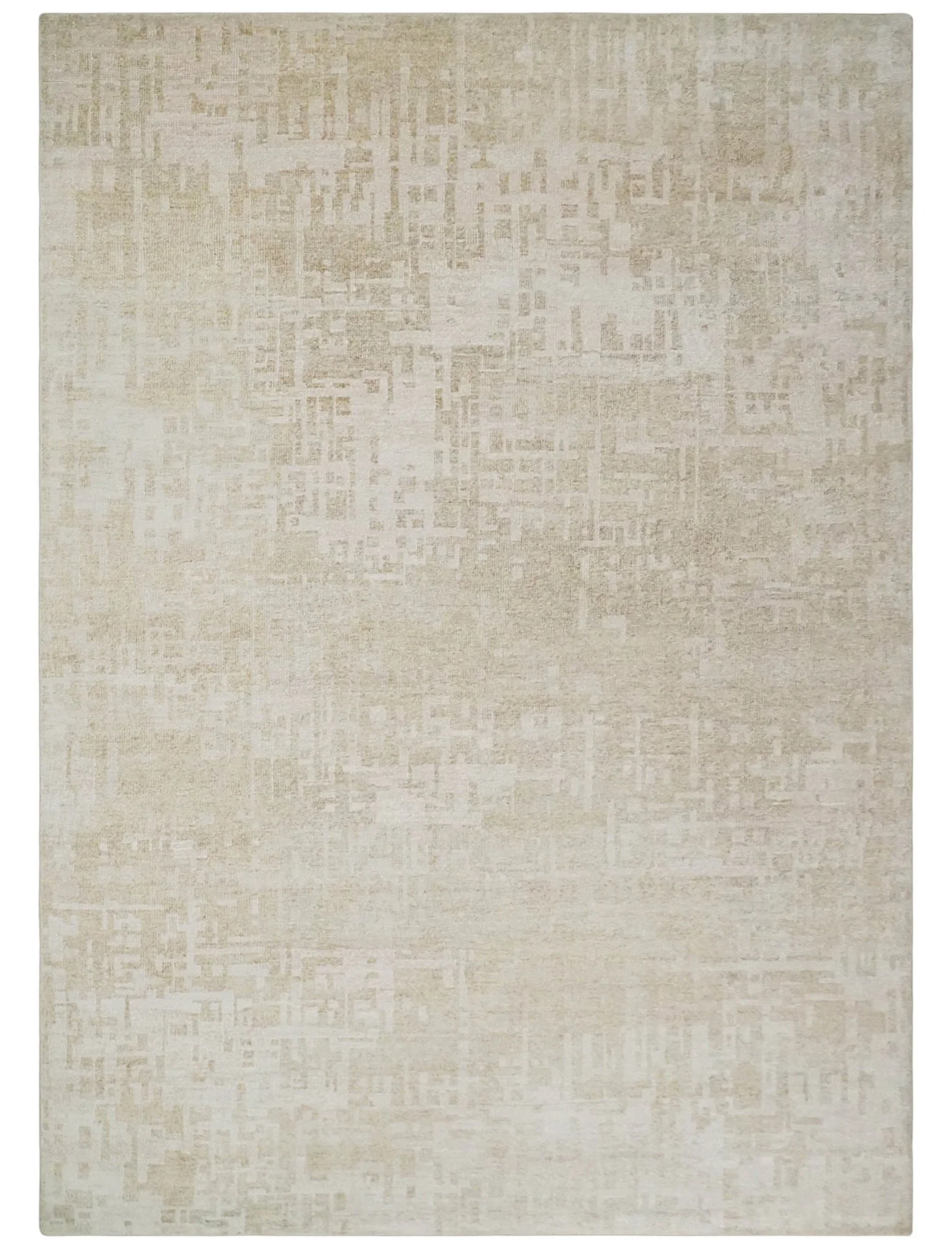 8x10, 9x12 and 10x14 Hand Knotted Ivory and Beige Modern Abstract Contemporary Recycled Silk Area Rug | OP14 - Image 14