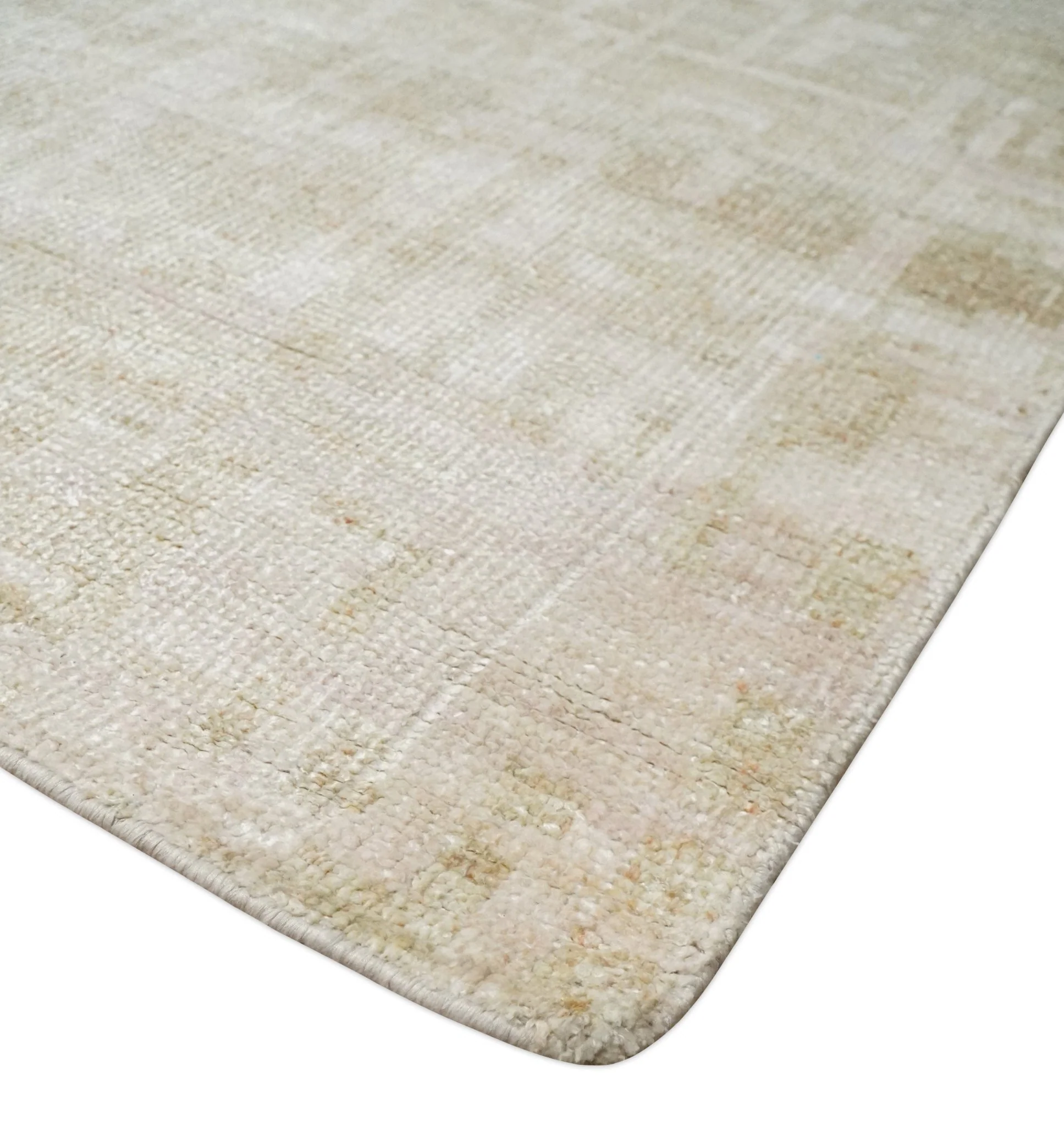 8x10, 9x12 and 10x14 Hand Knotted Ivory and Beige Modern Abstract Contemporary Recycled Silk Area Rug | OP14 - Image 8