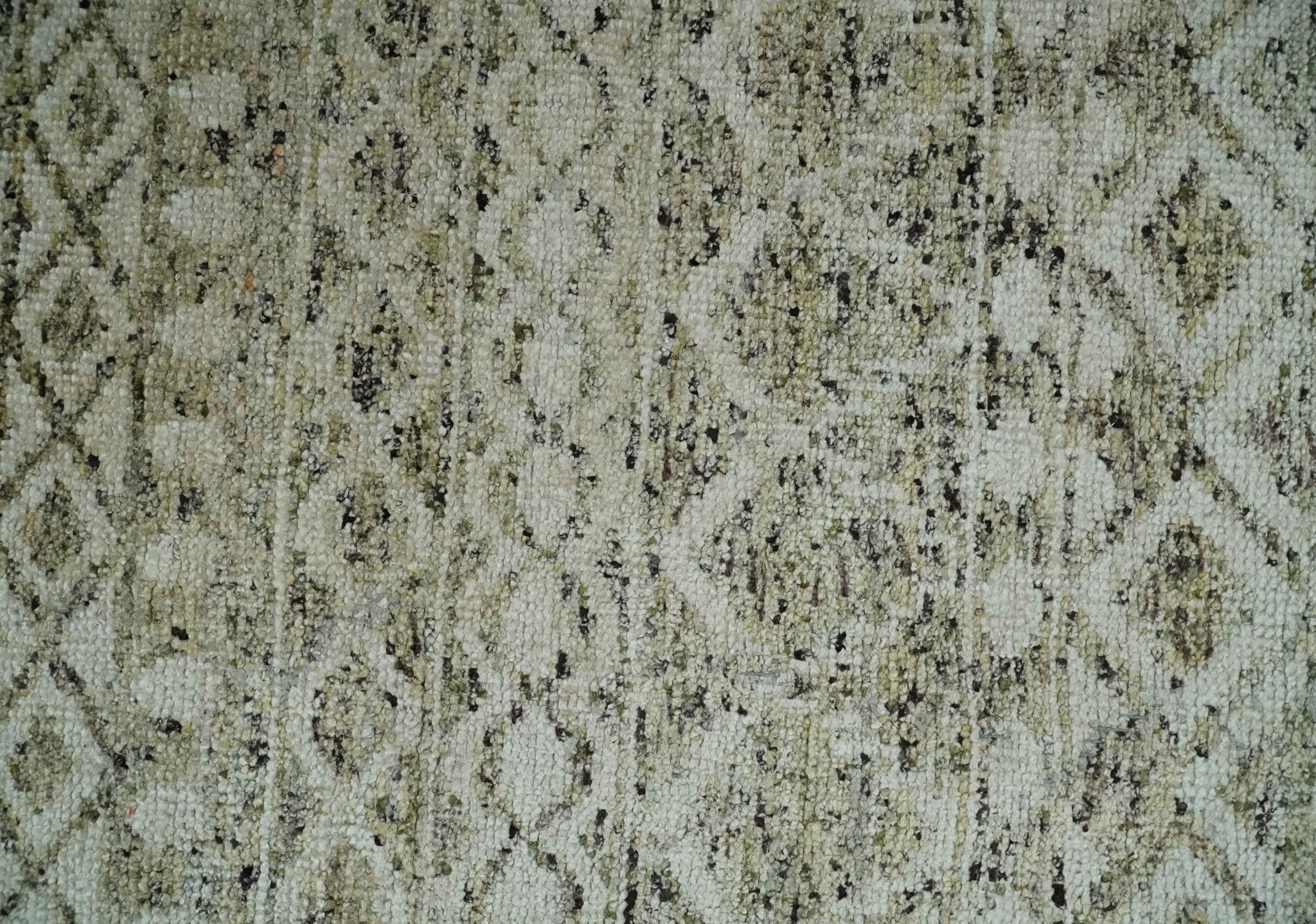 9x12 and 10x14 Hand Knotted Ivory, Beige and Brown  Modern Contemporary Southwestern Tribal Trellis Recycled Silk Area Rug | OP28 - Image 12