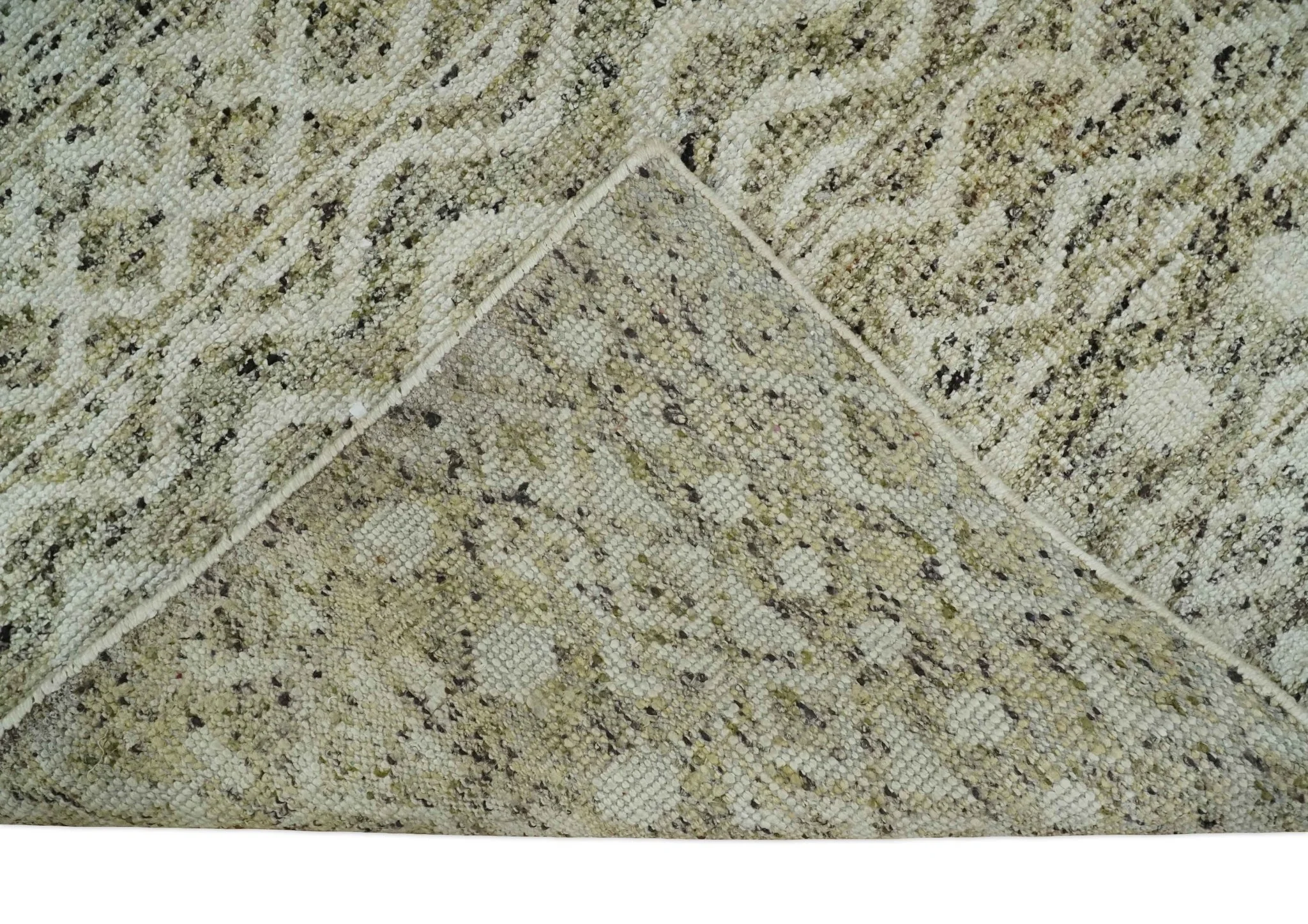 9x12 and 10x14 Hand Knotted Ivory, Beige and Brown  Modern Contemporary Southwestern Tribal Trellis Recycled Silk Area Rug | OP28 - Image 6