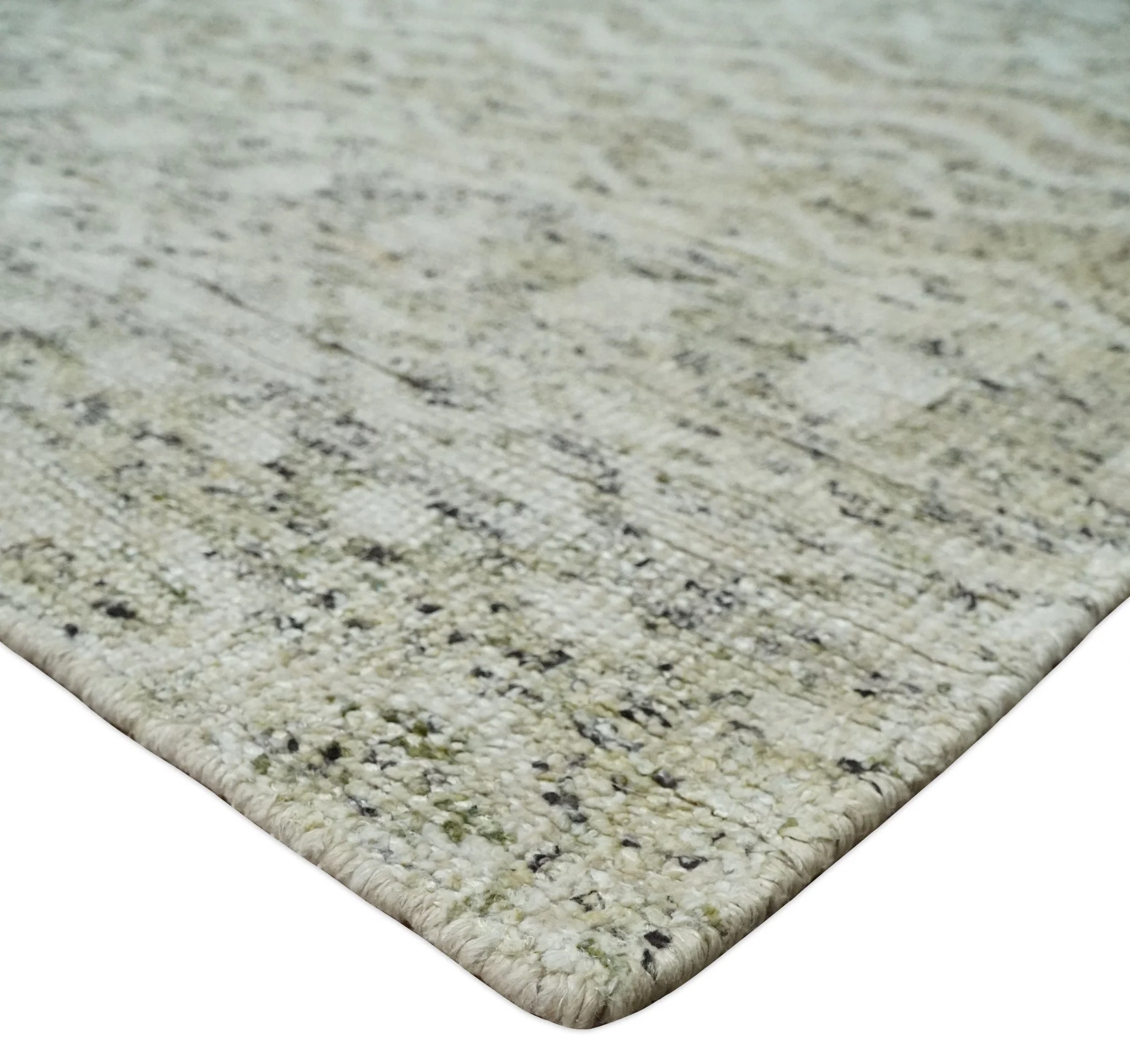 9x12 and 10x14 Hand Knotted Ivory, Beige and Brown  Modern Contemporary Southwestern Tribal Trellis Recycled Silk Area Rug | OP28 - Image 8