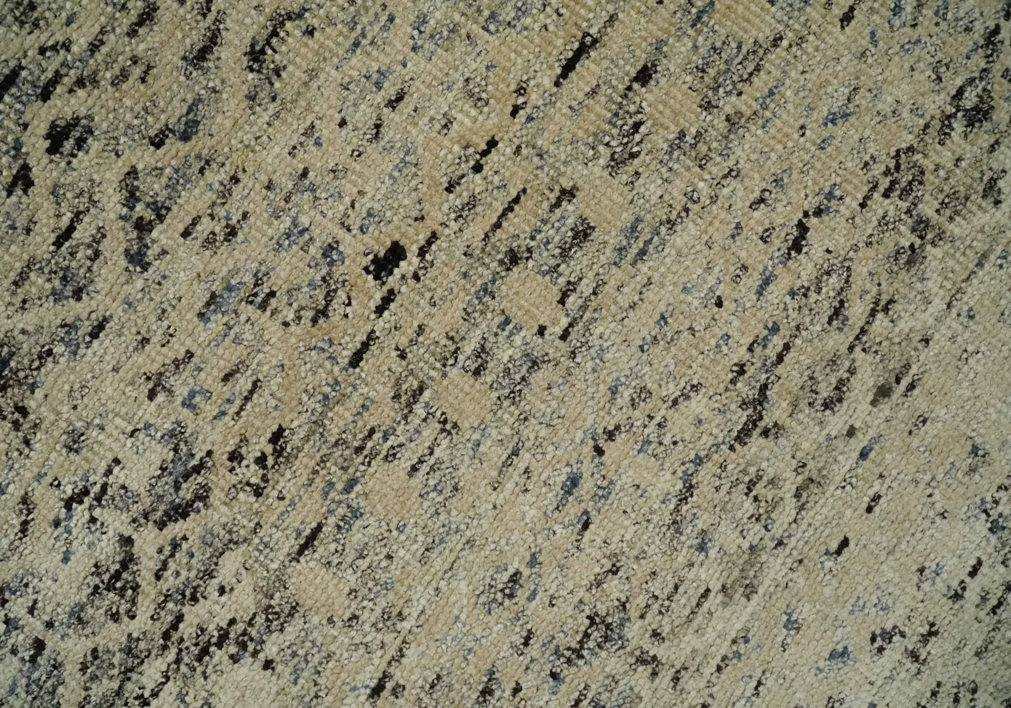 9x12 Hand Knotted Ivory, Gray and Brown Modern Contemporary Southwestern Tribal Trellis Recycled Silk Area Rug | OP23 - Image 4
