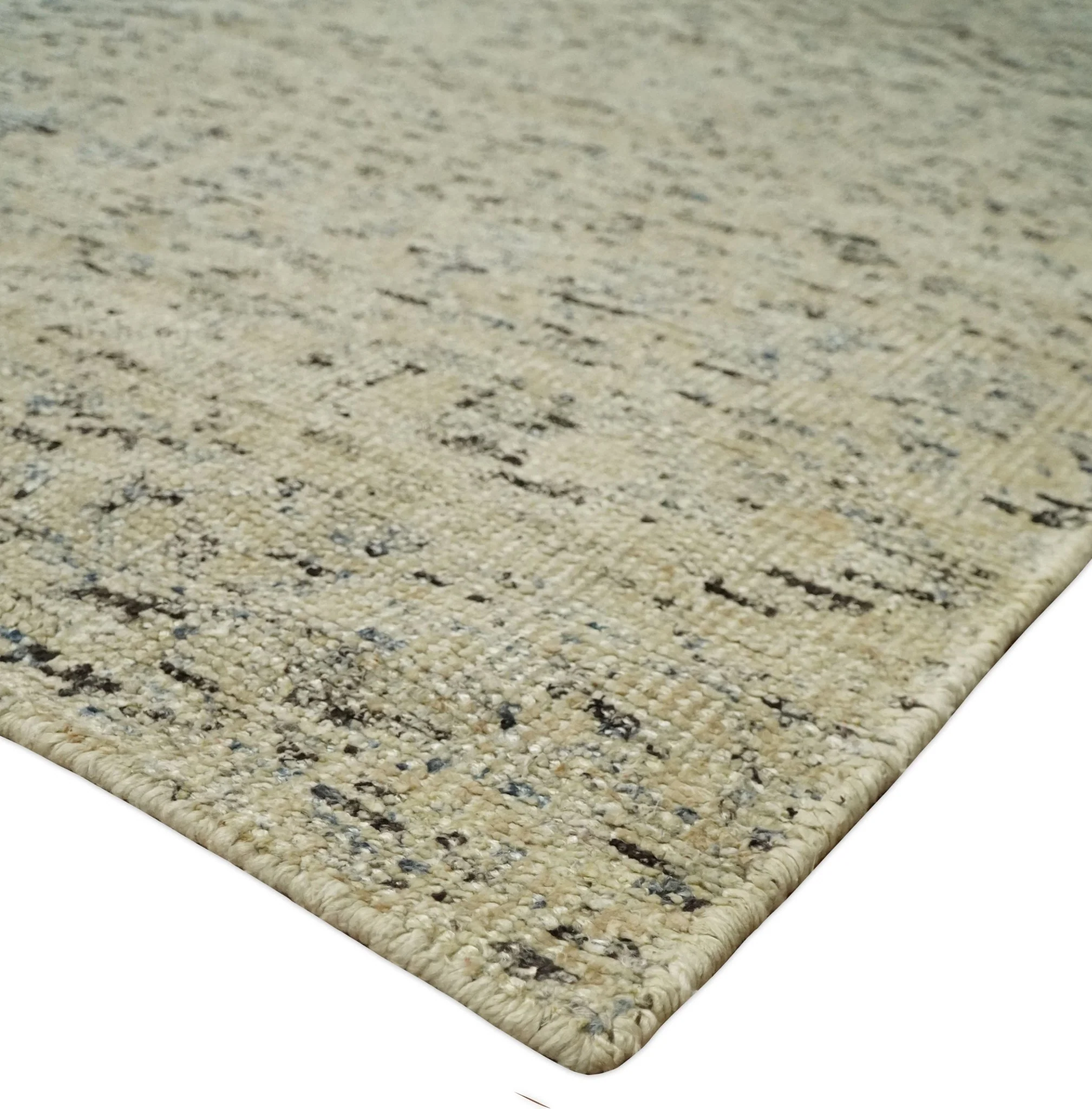 9x12 Hand Knotted Ivory, Gray and Brown Modern Contemporary Southwestern Tribal Trellis Recycled Silk Area Rug | OP23 - Image 5