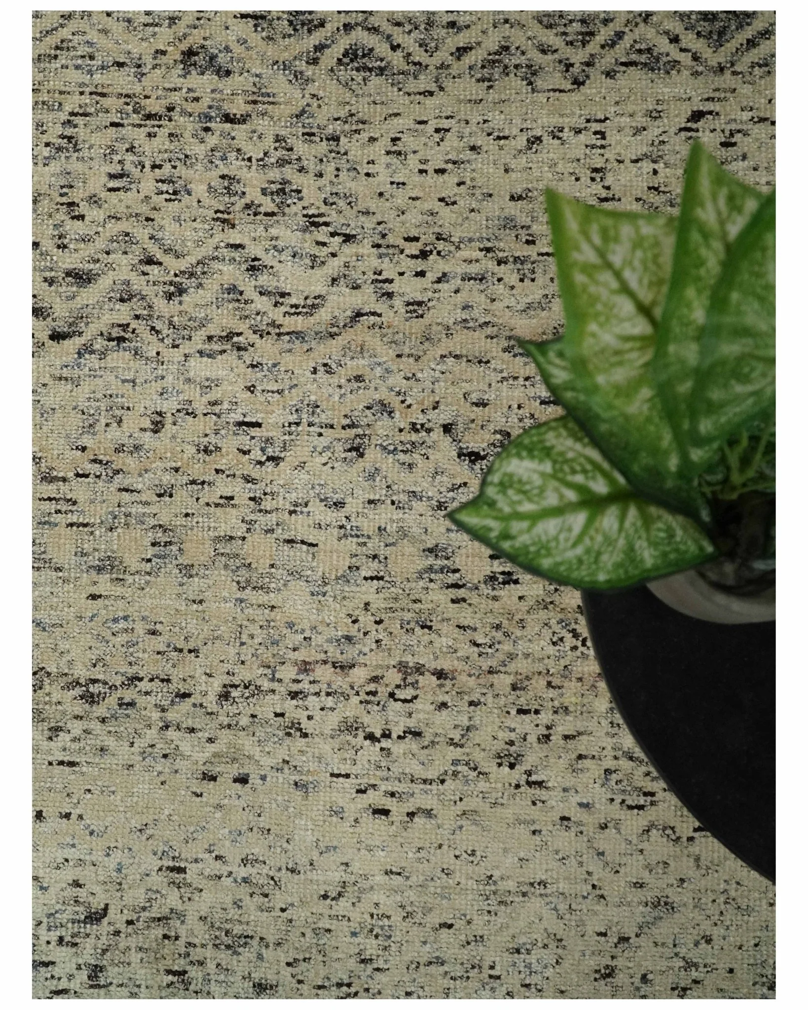 9x12 Hand Knotted Ivory, Gray and Brown Modern Contemporary Southwestern Tribal Trellis Recycled Silk Area Rug | OP23 - Image 6