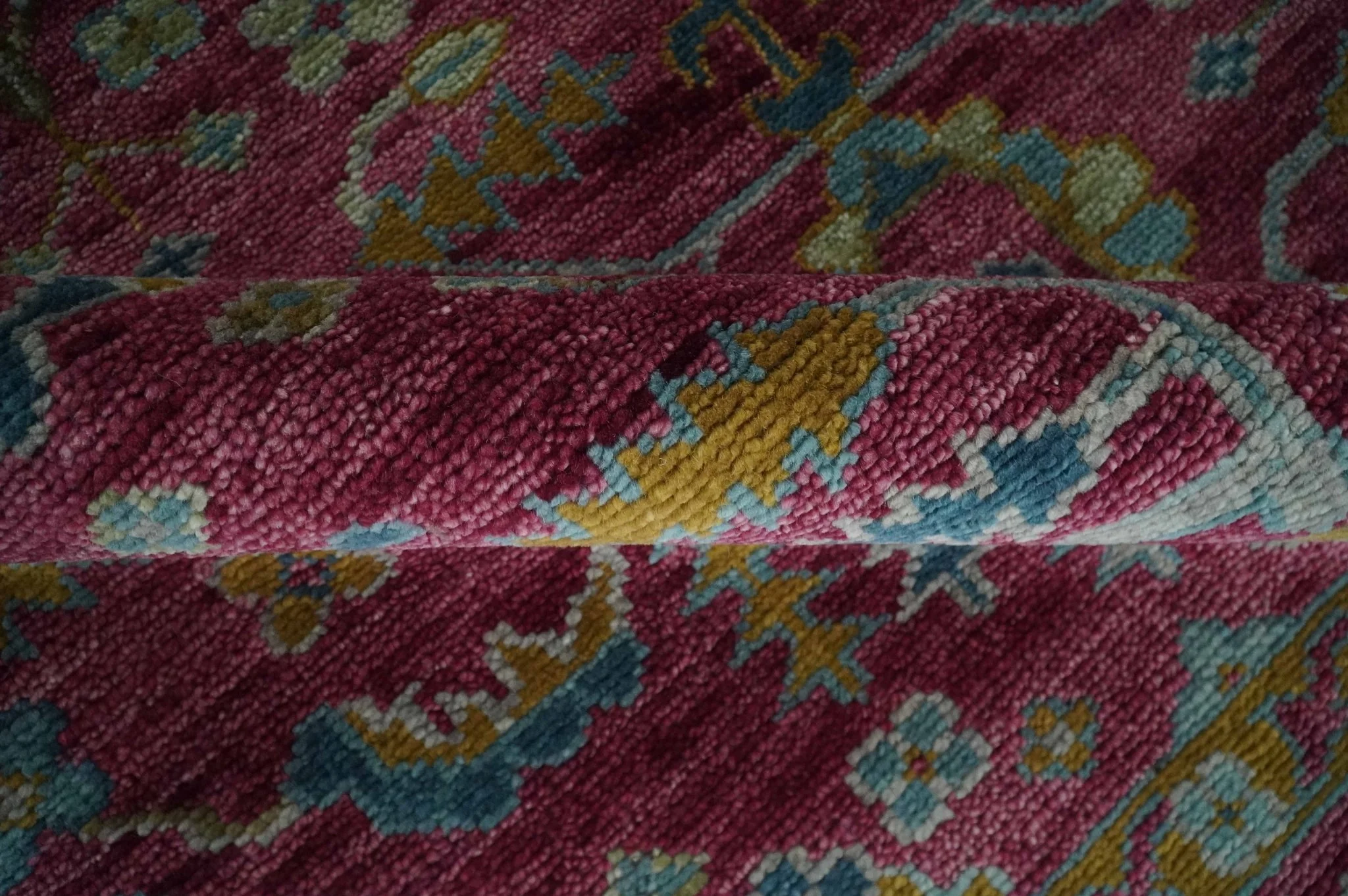 9x12 Hand Knotted Maroon and Gold Heriz Serapi Traditional Antique Style Wool Area Rug | TRDCP1603912S - Image 8