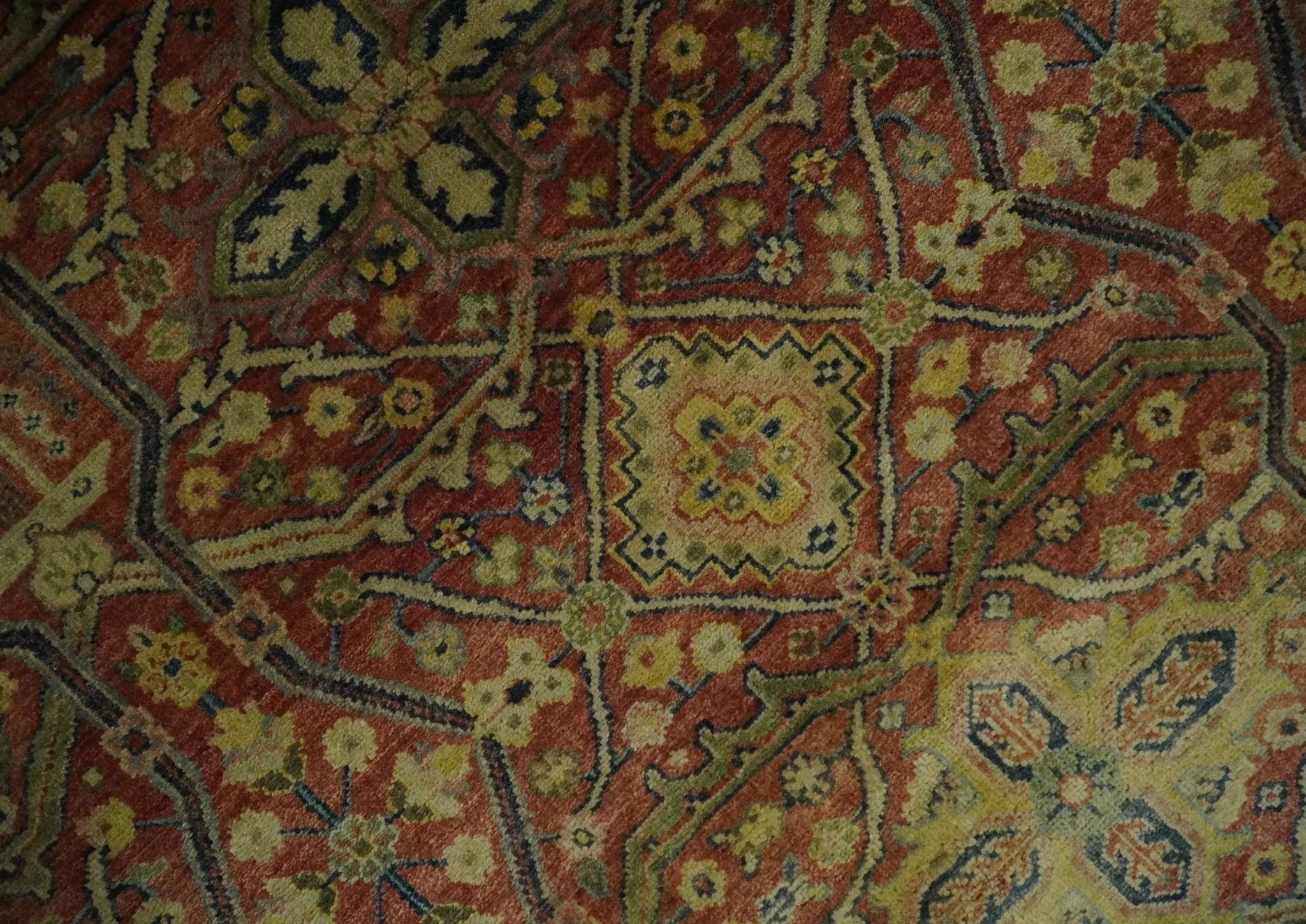 Fine Serapi Hand Knotted 9x12 Rust, Charcoal and Beige Traditional Antique Wool Area Rug - Image 4