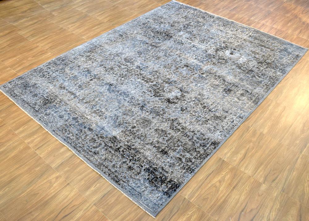 9x12 | Modern Hand made Hand-spun wool and Handspun Bamboo Silk Area Rug | TRD2028912 - Image 3