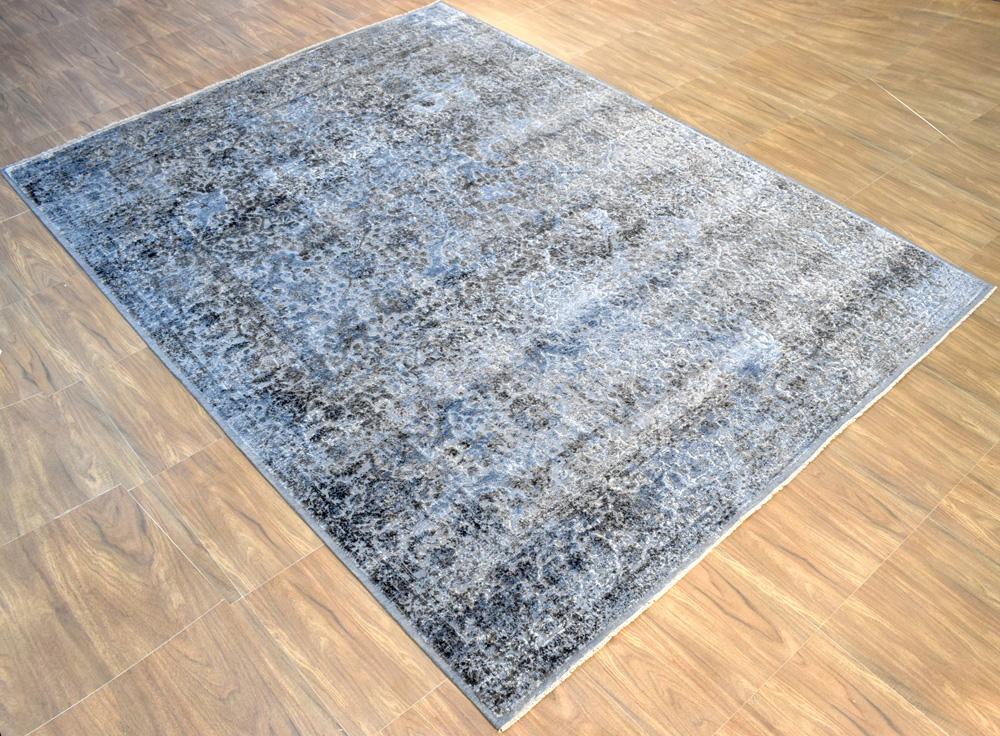 9x12 | Modern Hand made Hand-spun wool and Handspun Bamboo Silk Area Rug | TRD2028912 - Image 4