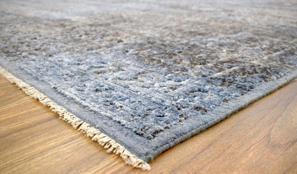9x12 | Modern Hand made Hand-spun wool and Handspun Bamboo Silk Area Rug | TRD2028912 - Image 6