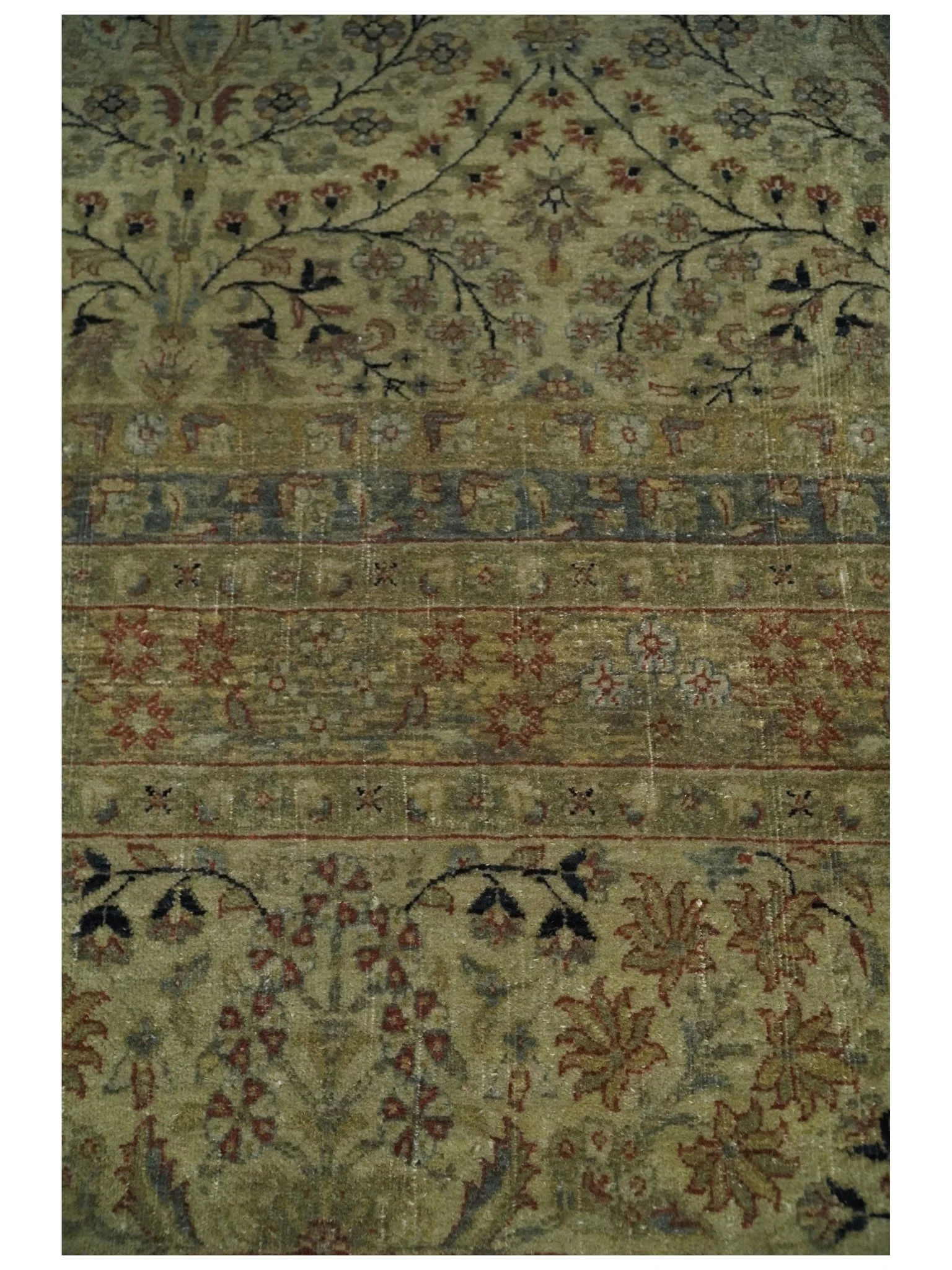 8x10 and 9x12 Vintage Brown Antique Persian Tabriz Fine Hand Knotted Wool Area Rug | TRD421 - Image 15