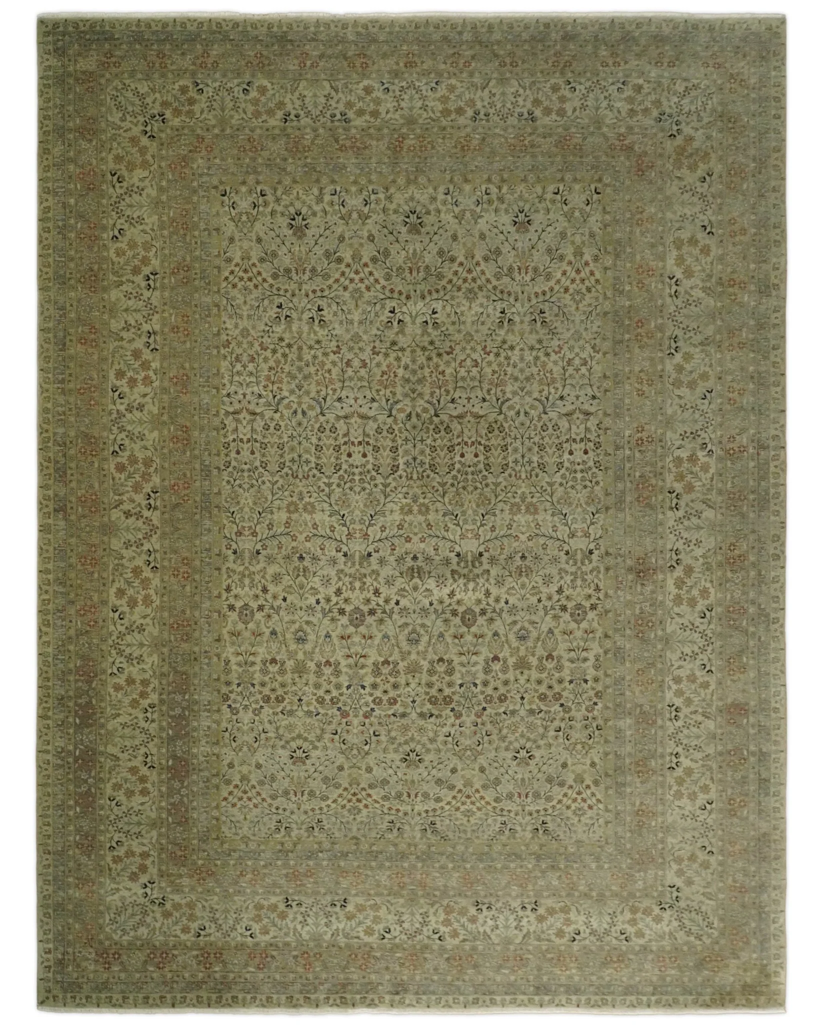 8x10 and 9x12 Vintage Brown Antique Persian Tabriz Fine Hand Knotted Wool Area Rug | TRD421 - Image 3