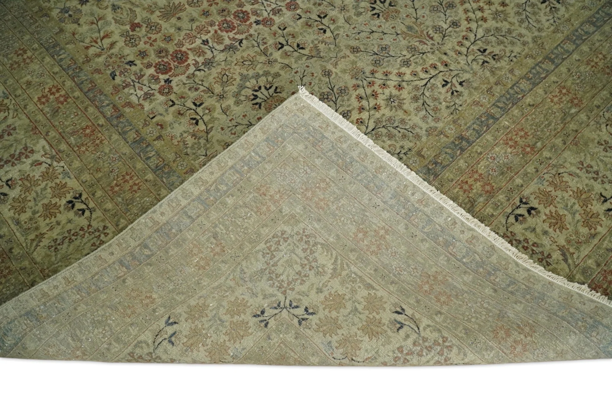 8x10 and 9x12 Vintage Brown Antique Persian Tabriz Fine Hand Knotted Wool Area Rug | TRD421 - Image 8