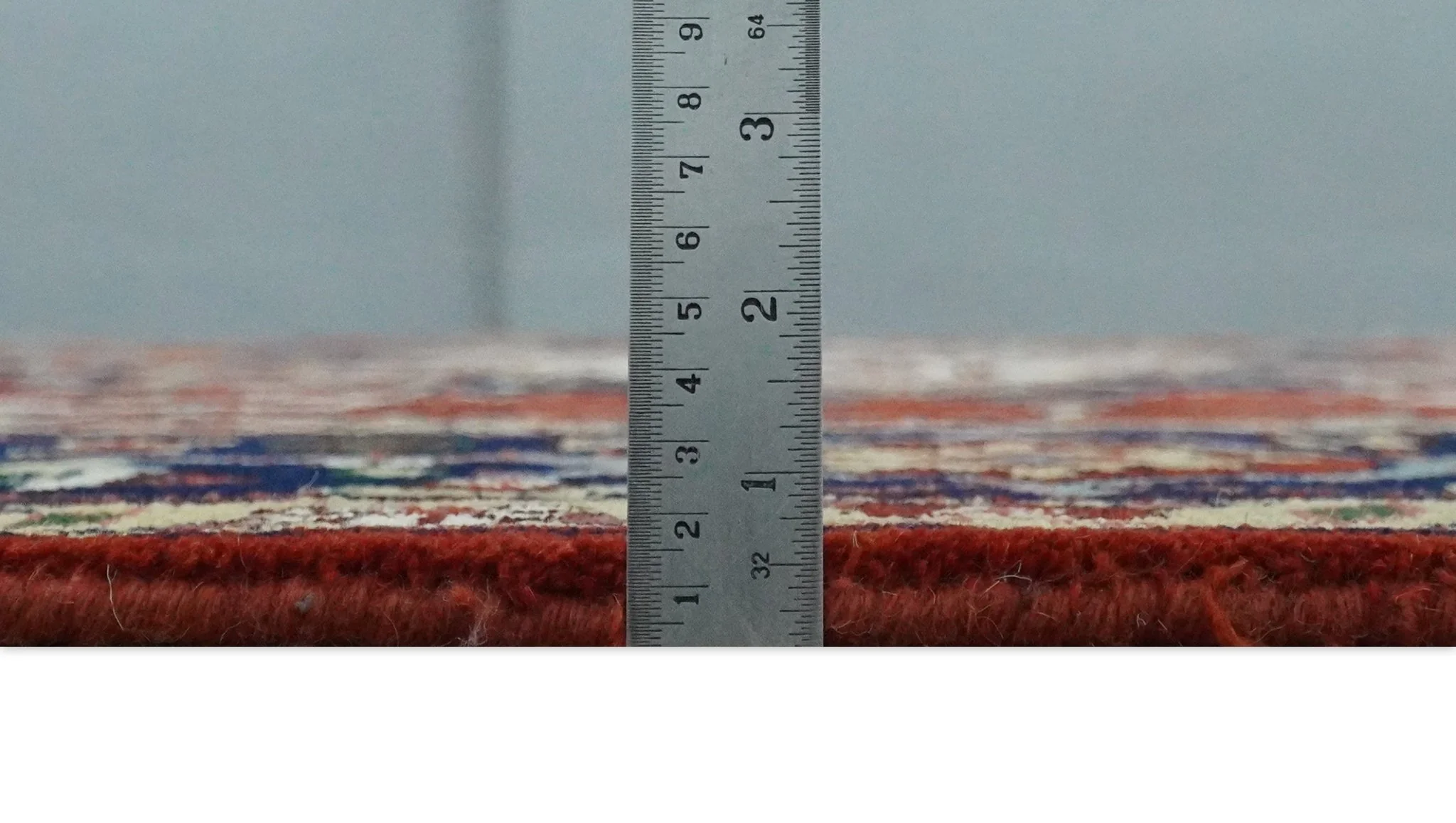 Large 9x12 Rust and Blue Hand Knotted Traditional Wool Rug - Image 8