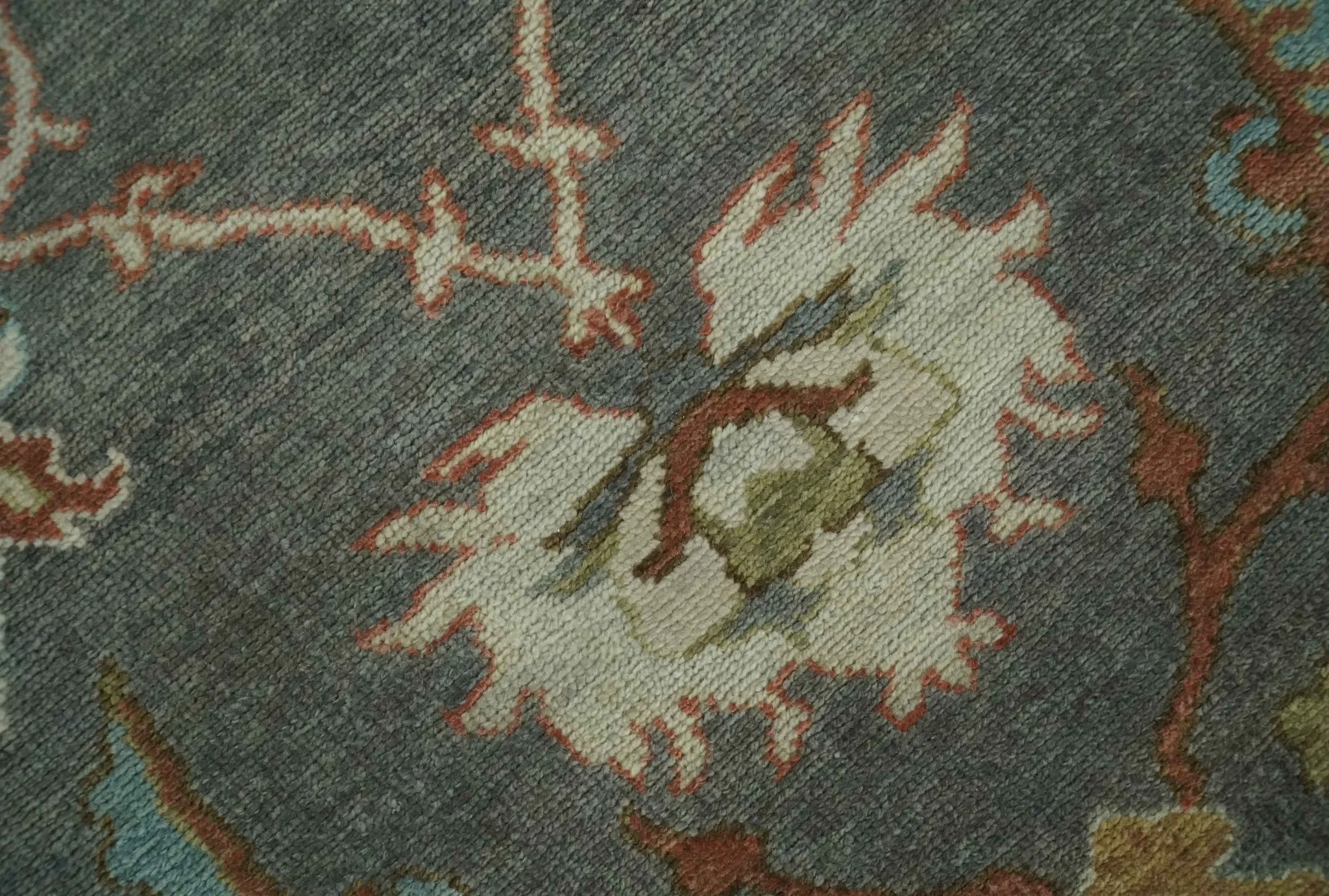 Fine 9x12 Traditional Gray and Brown Antique Style Hand knotted Traditional Wool Area Rug | AC47912 - Image 4
