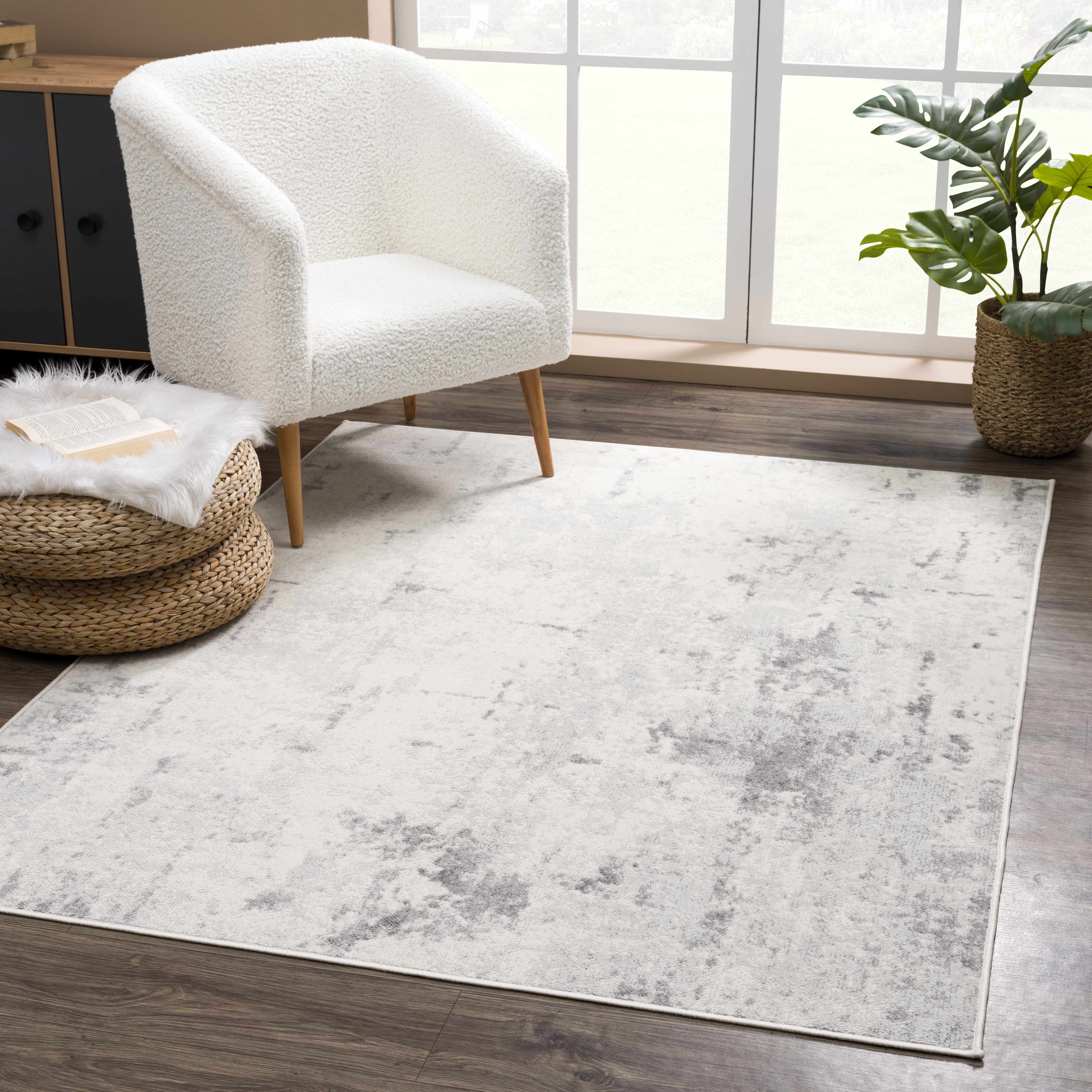 Contemporary Abstract Beige and Gray Medium Pile Multi Size Area Rug - Image 11