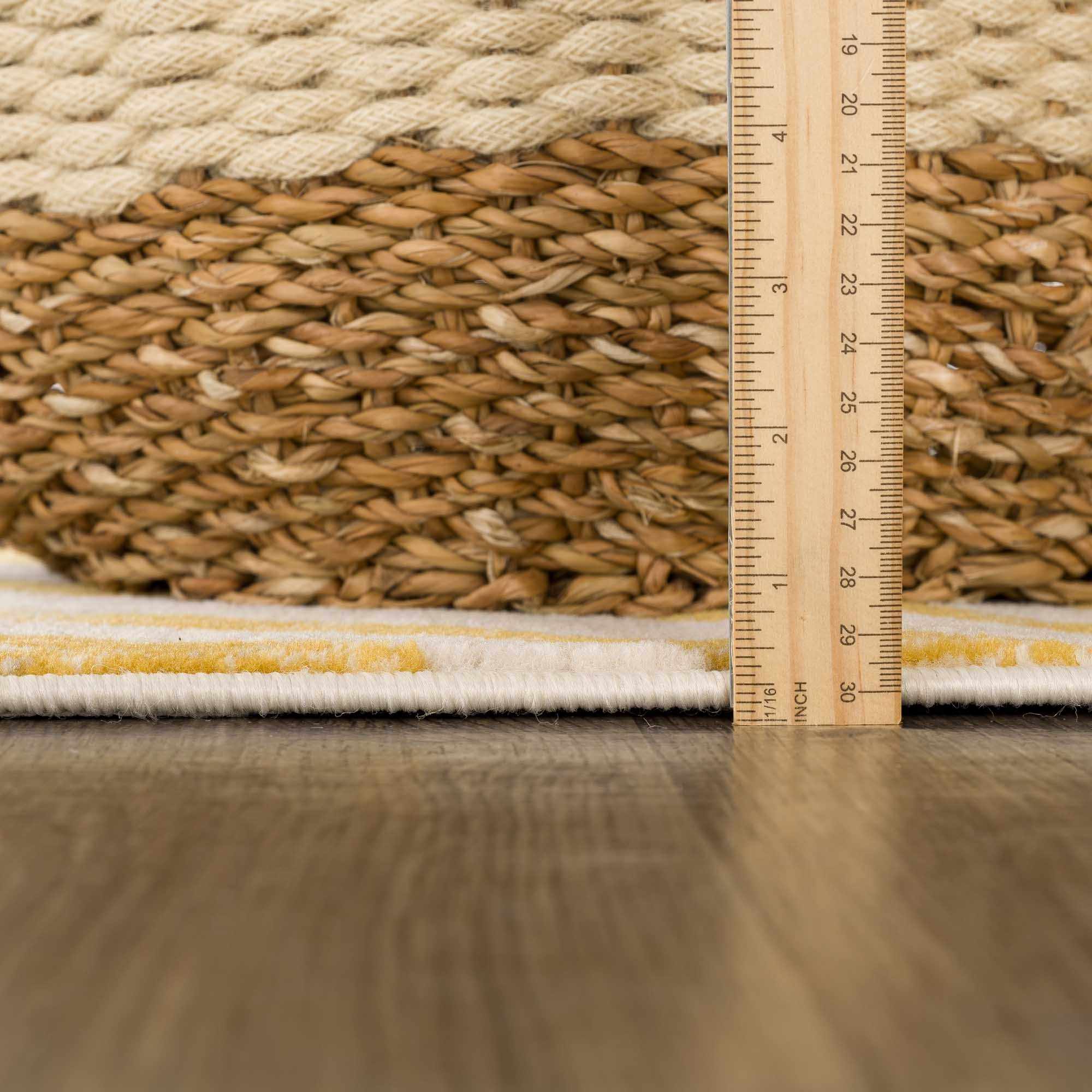 Contemporary Abstract Zebra pattern Beige and Gold Medium pile Area Rug - Image 9