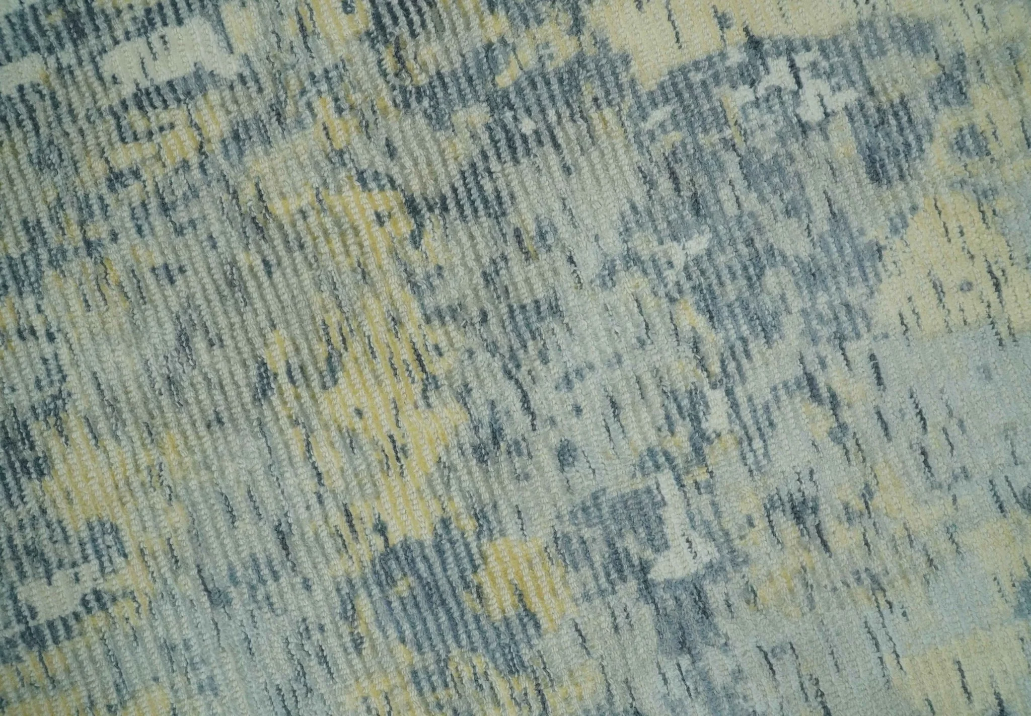 Modern Abstract Beige, Gray and Silver Hand loom 5x8 Wool and Viscose Area Rug - Image 5