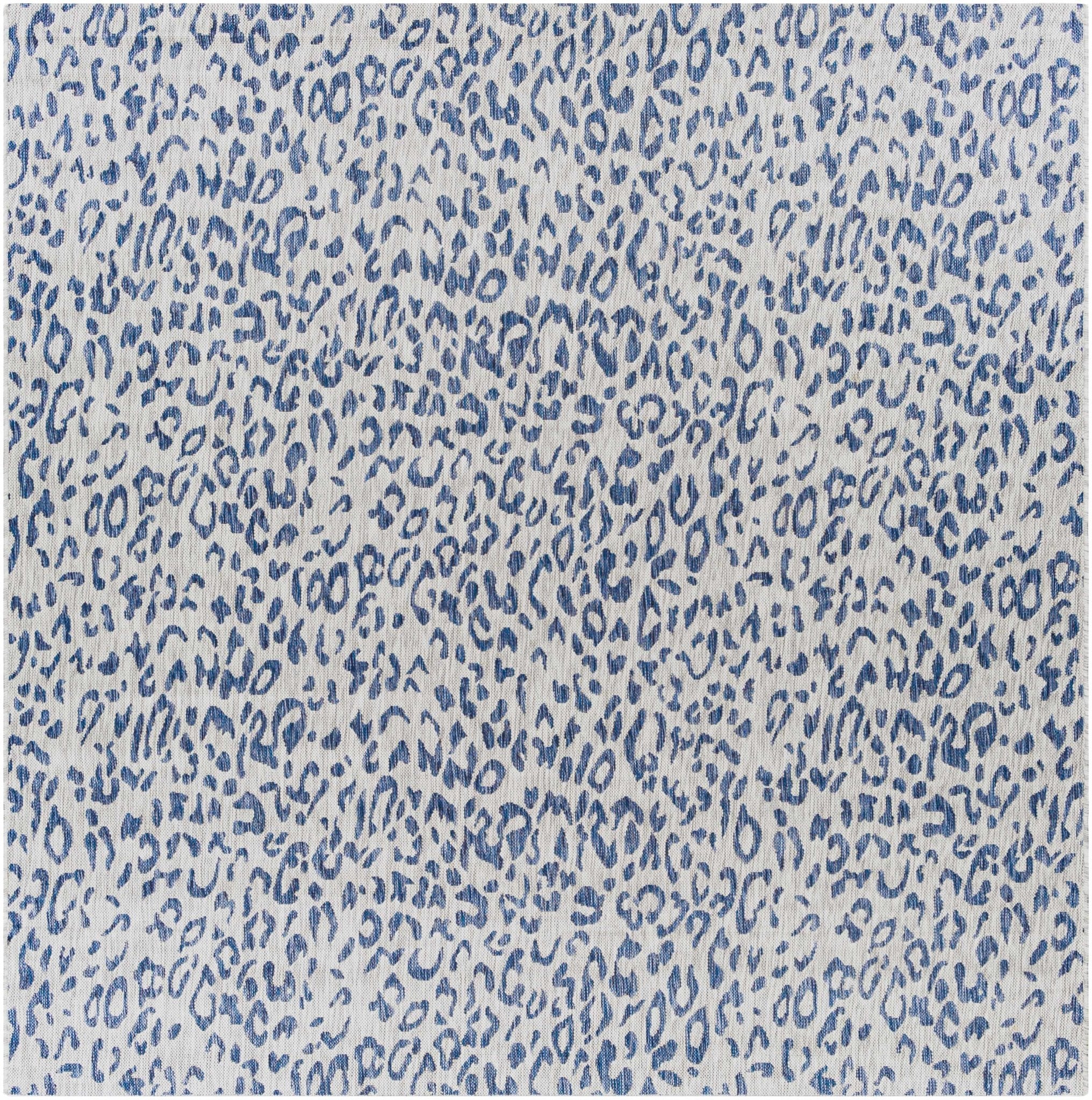 Contemporary Abstract Blue and Ivory Leopard Design Multi size  Area Rug - Image 10
