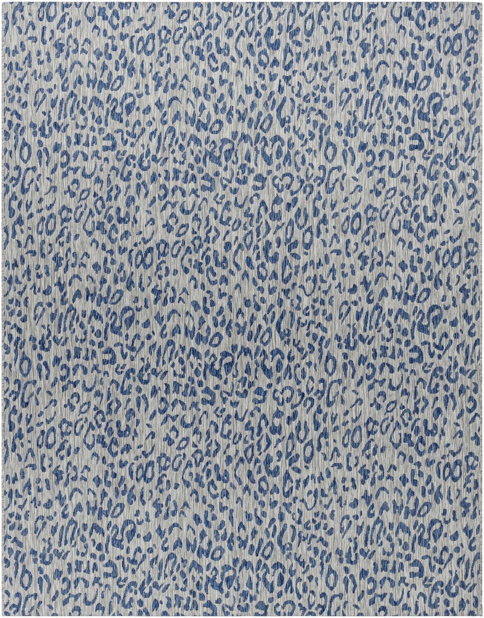 Contemporary Abstract Blue and Ivory Leopard Design Multi size  Area Rug - Image 19