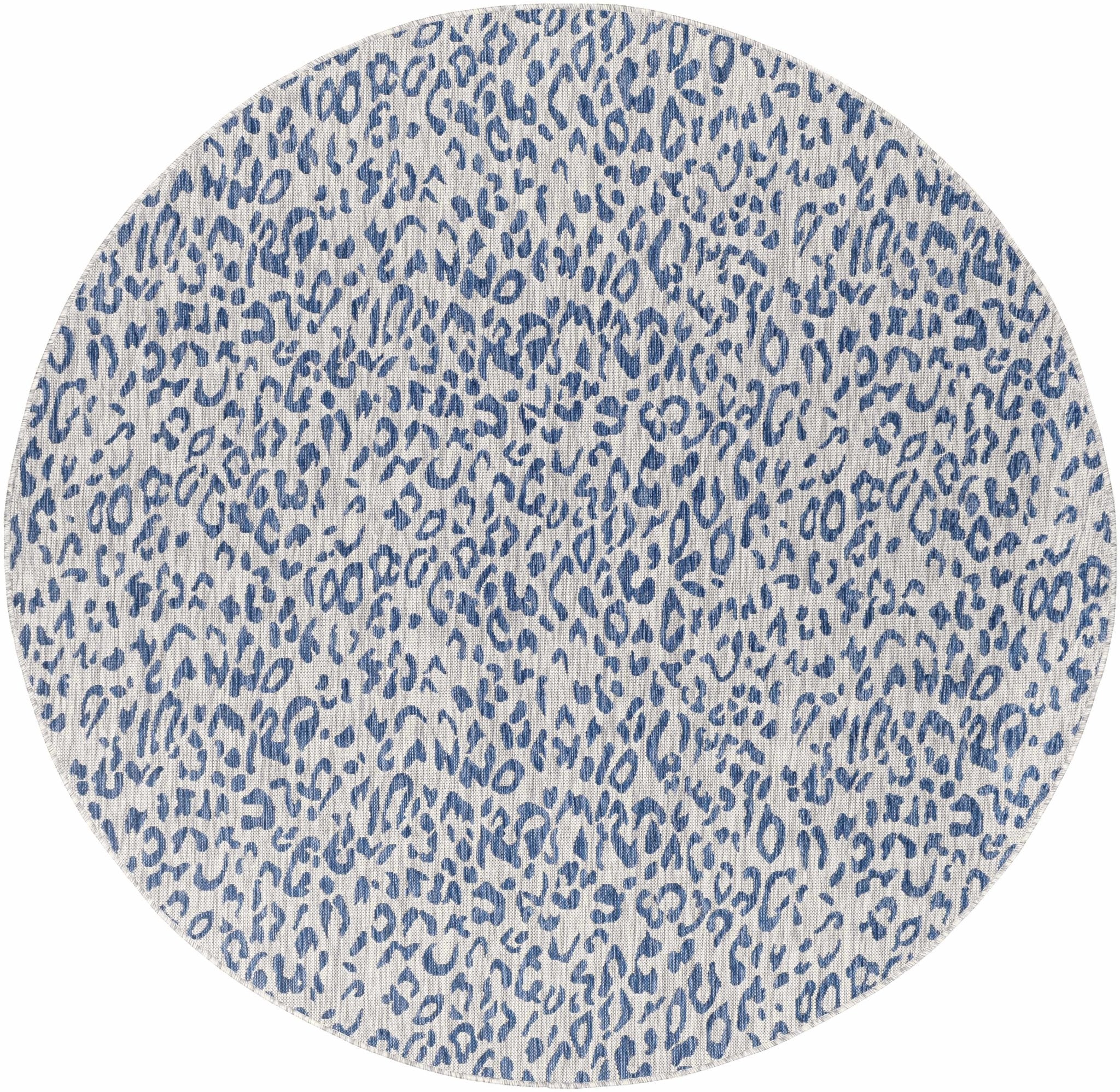 Contemporary Abstract Blue and Ivory Leopard Design Multi size  Area Rug - Image 7
