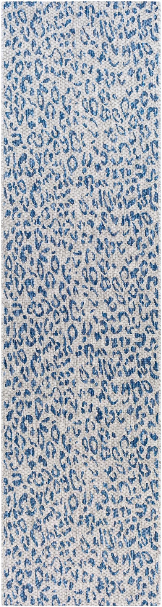 Contemporary Abstract Blue and Ivory Leopard Design Multi size  Area Rug - Image 8