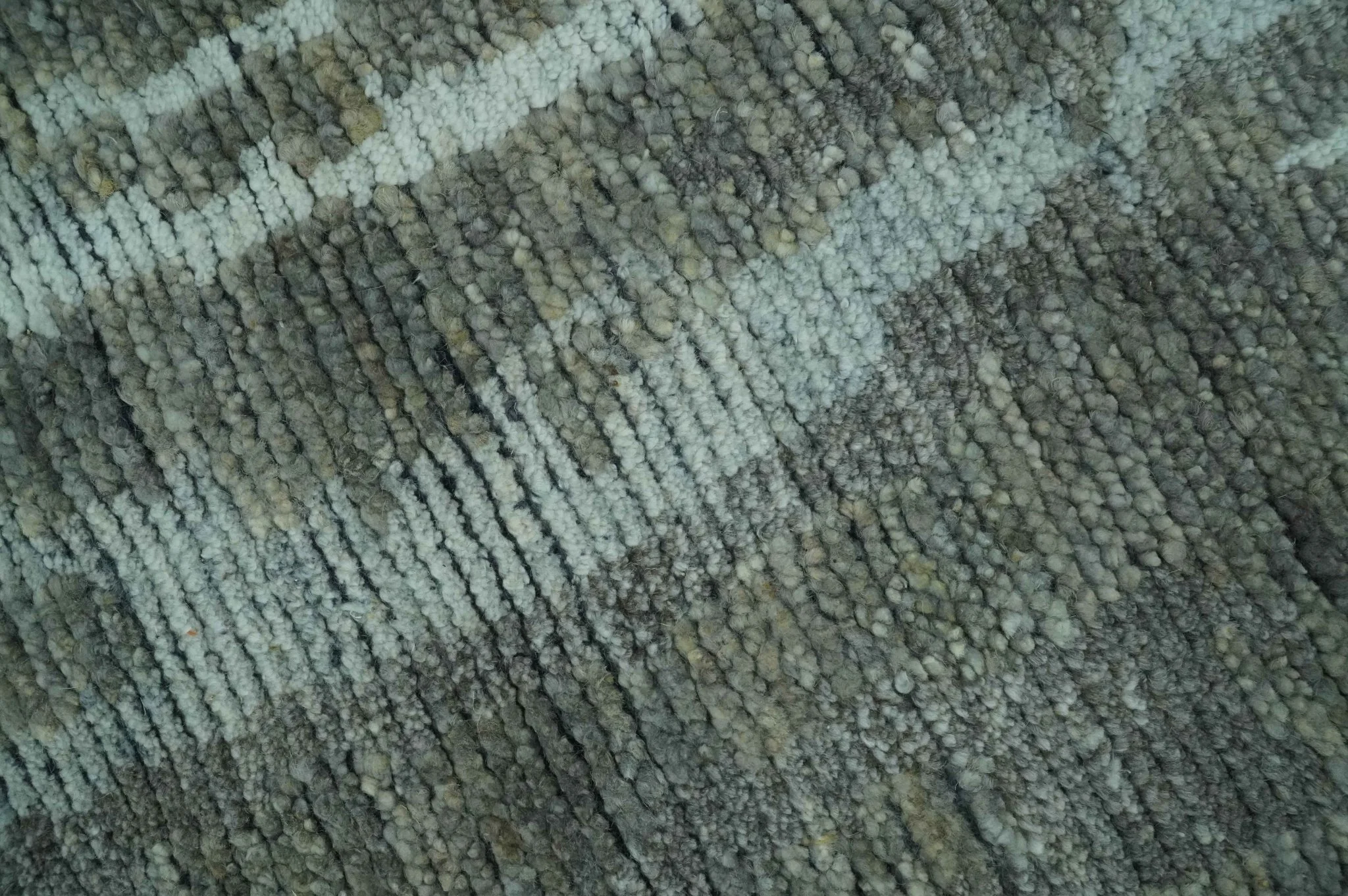 Modern abstract Charcoal and Light Blue Hand knotted 5x8 wool Area Rug - Image 5