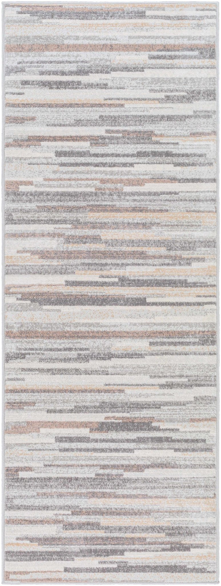 Contemporary Abstract Gray, Brown, Beige, Camel and White Medium Pile Area Rug - Image 10