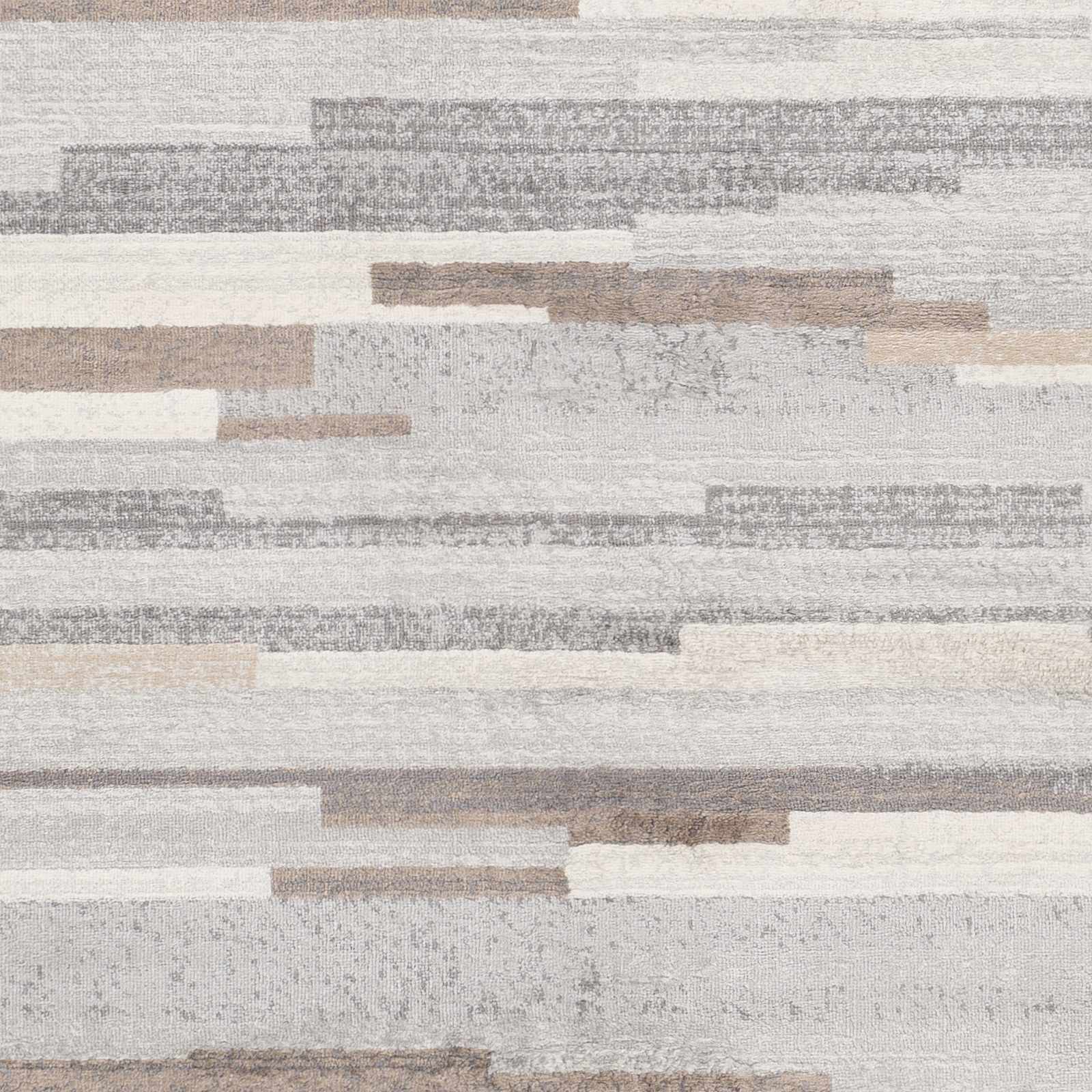 Contemporary Abstract Gray, Brown, Beige, Camel and White Medium Pile Area Rug - Image 7