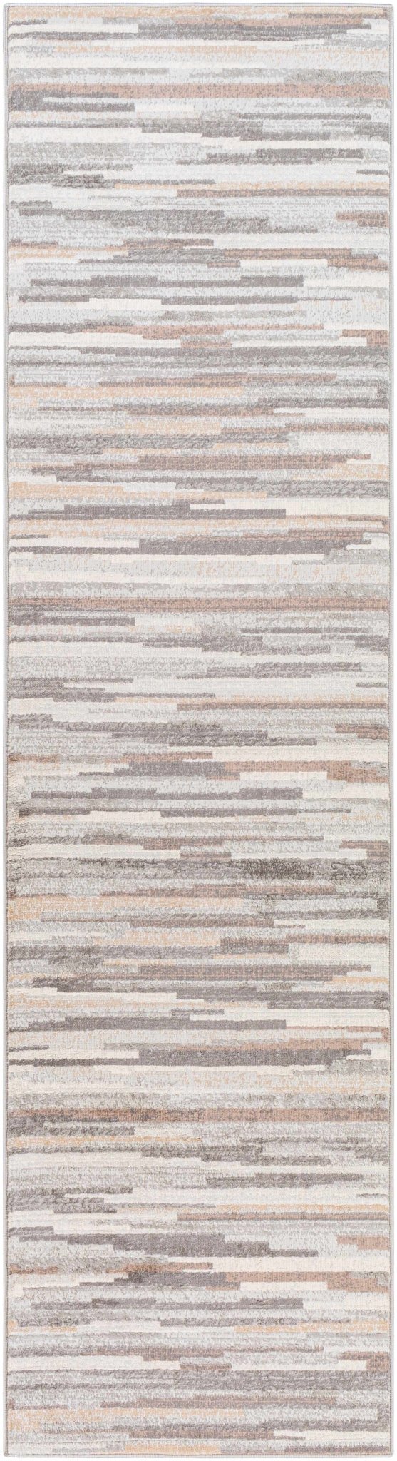 Contemporary Abstract Gray, Brown, Beige, Camel and White Medium Pile Area Rug - Image 9