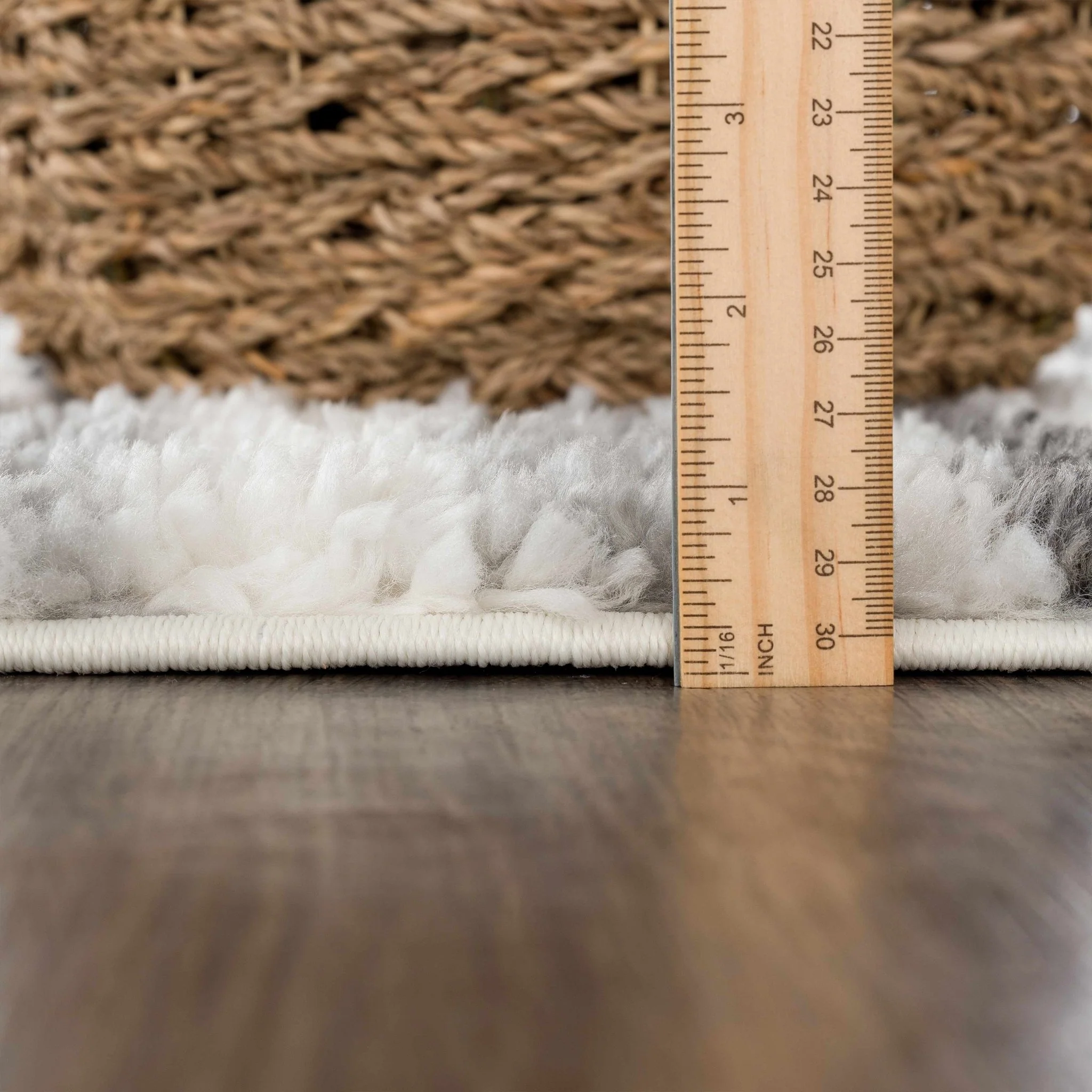 Modern Abstract Ivory, Beige, Gray and Black Plush pile Area Rug - Image 12